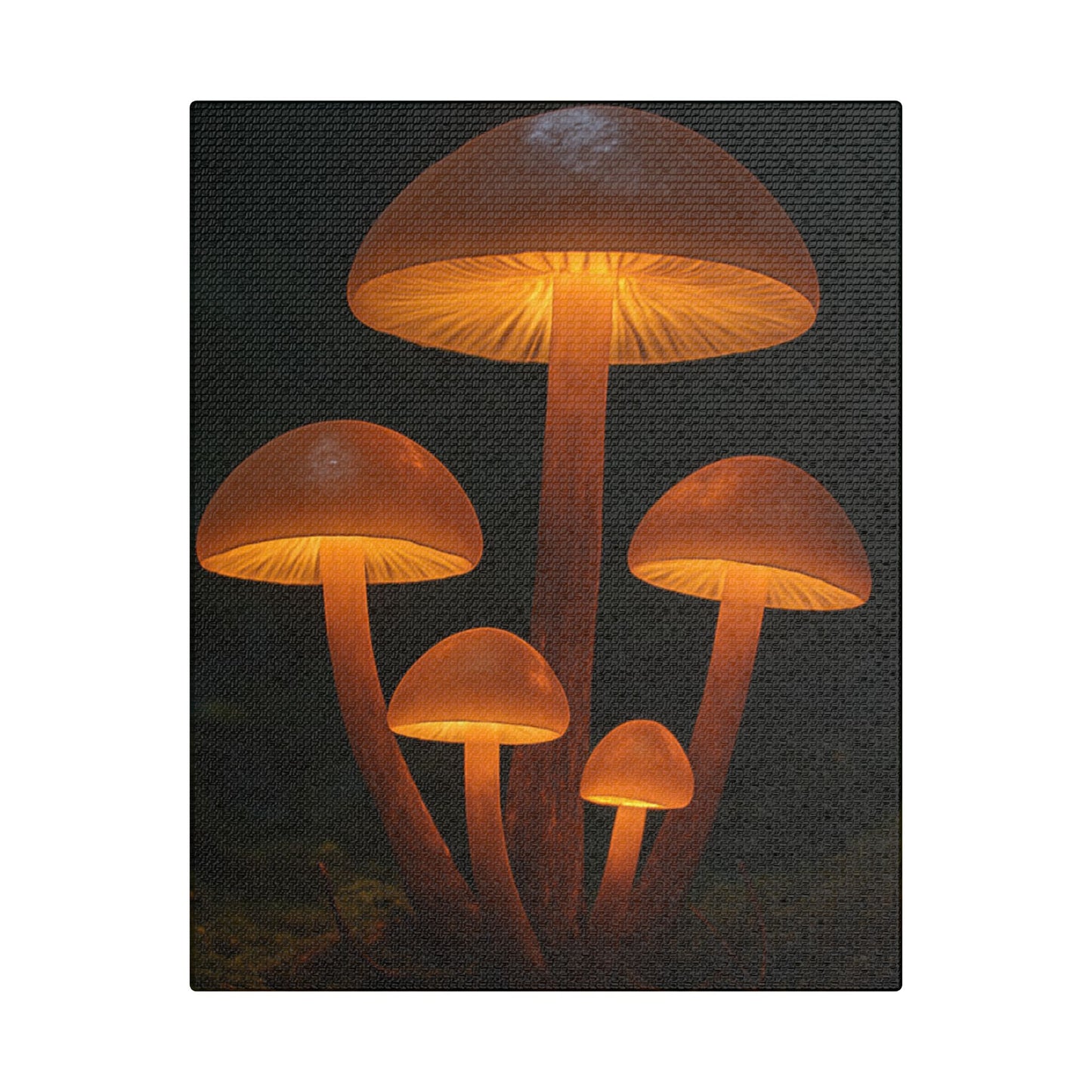 Illuminated Mushroom Art Canvas, Wall Decor, Nature Inspired, Cozy Home Art, Gifts for Nature Lovers, Unique Wall Hanging