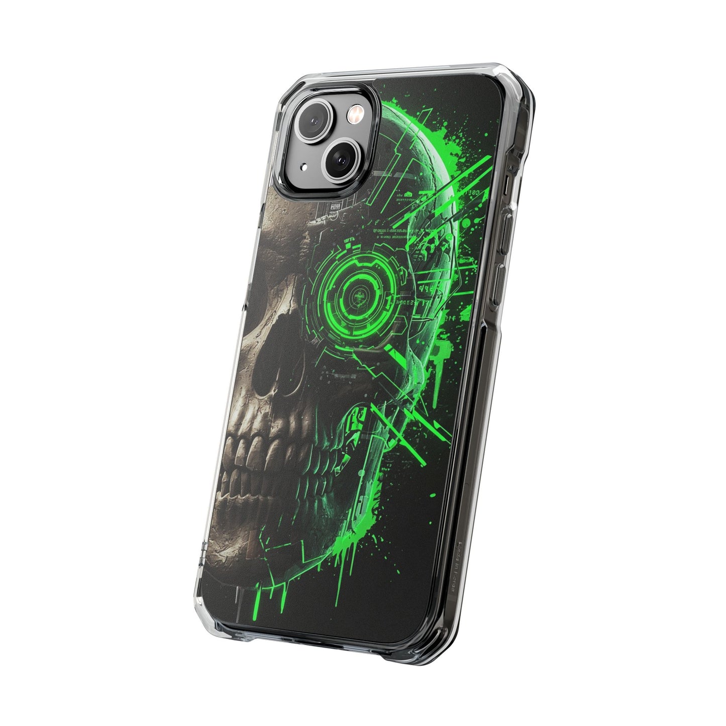 Skull Graphic Phone Case - Magnetic Clear Impact Cases, Skull Design, Unique Phone Protection, Edgy Gift for Tech Lovers