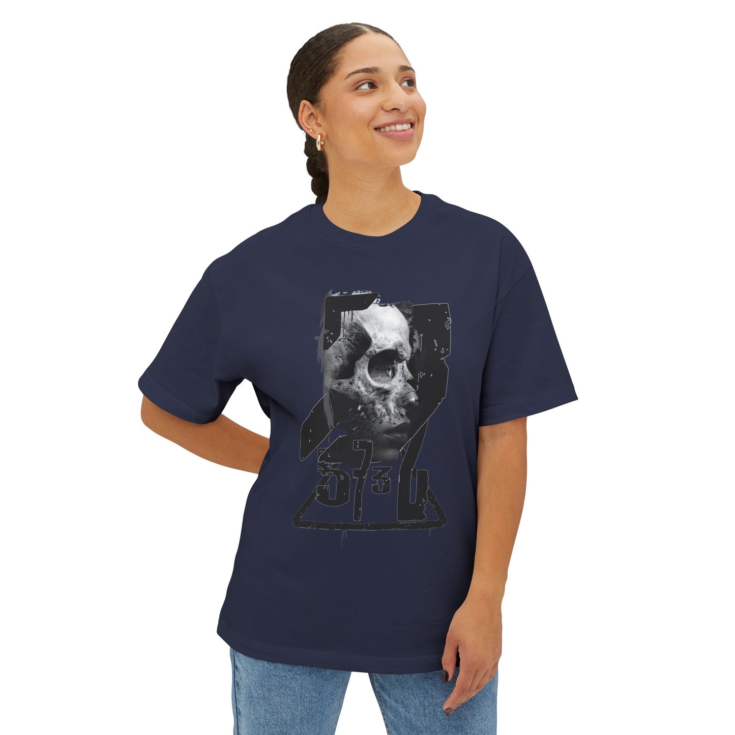Edgy Graphic Tee, Unisex Oversized Boxy Tee, Goth Fashion Shirt, Casual Streetwear Top, Grunge Style Tee, Perfect Gift for Halloween