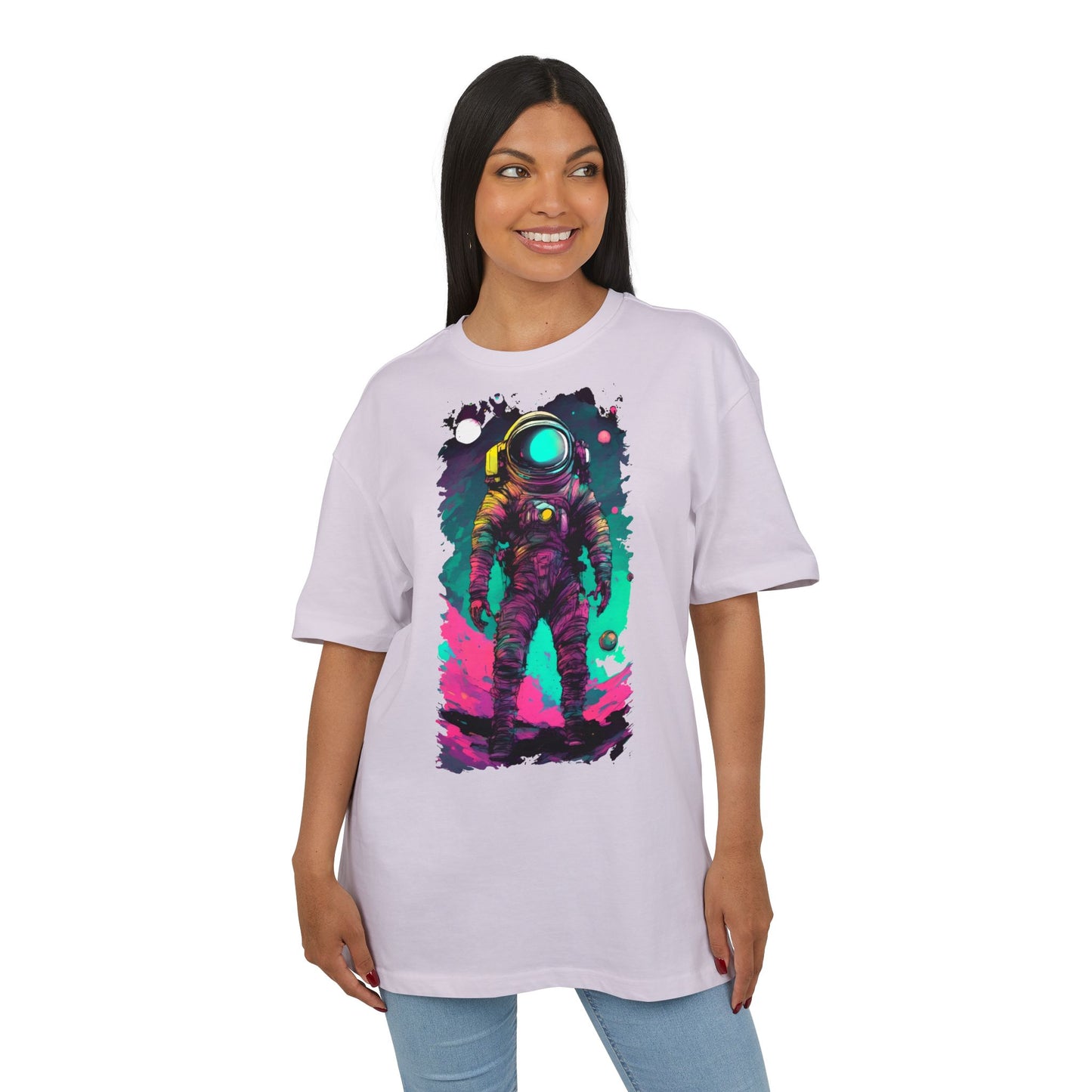 Cosmic Astronaut Tee, Unisex Oversize Tee, Space Graphic Shirt, Retro Astronaut T-Shirt, Gift for Space Lovers, Unique Graphic Tee