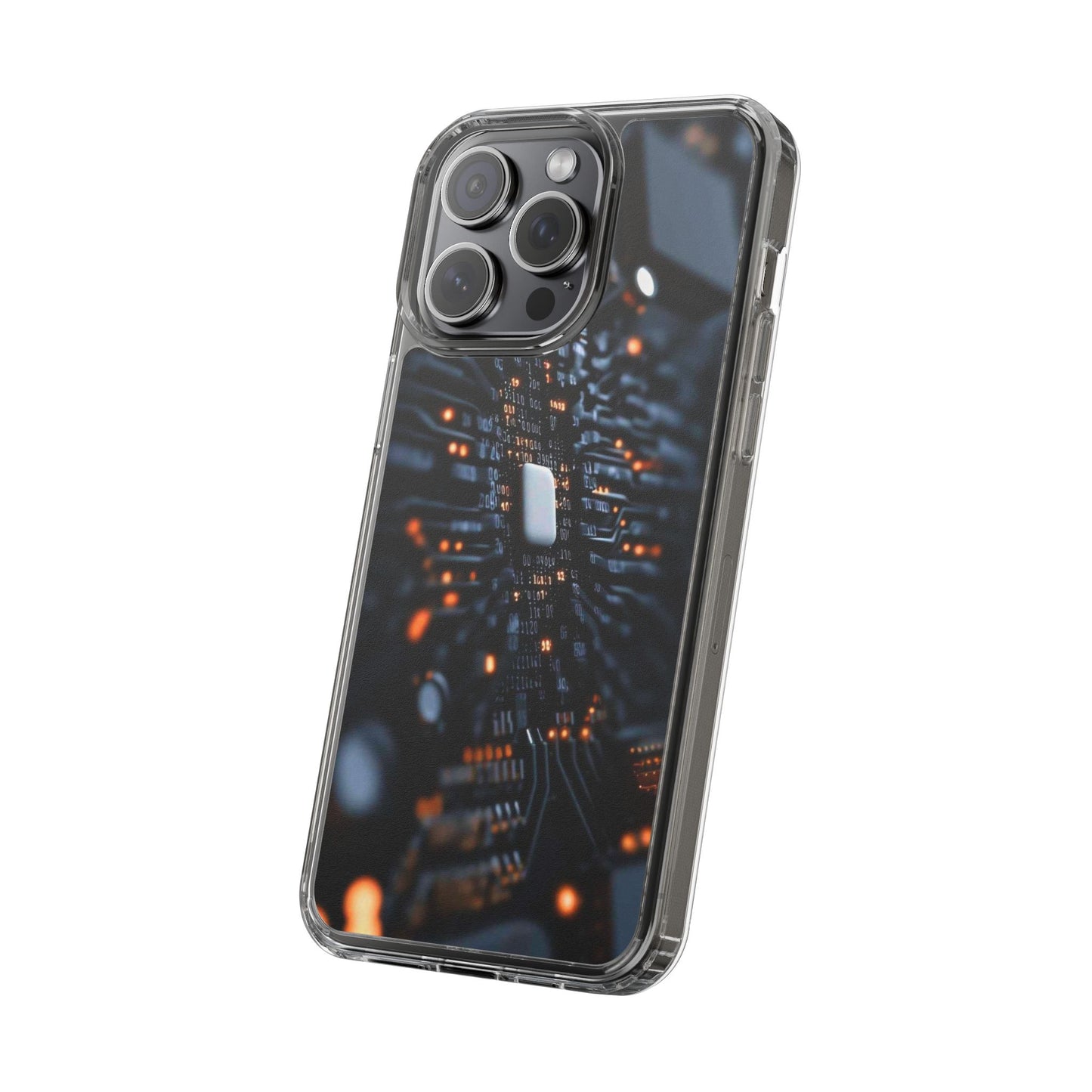 Clear Phone Case with Cyber Print