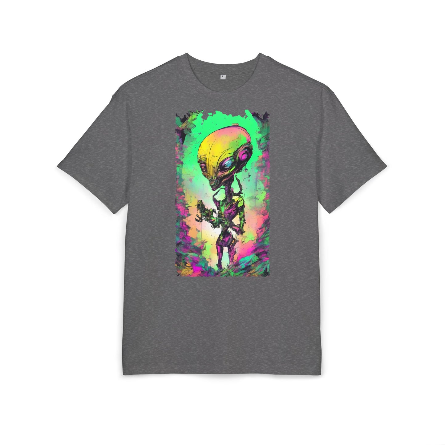 Cosmic Alien Art Tee - Unisex Heavy Oversize Tee, Retro Space Vibe Shirt, Gift for Sci-Fi Lovers, Casual Wear, Unique Graphic T-Shirt