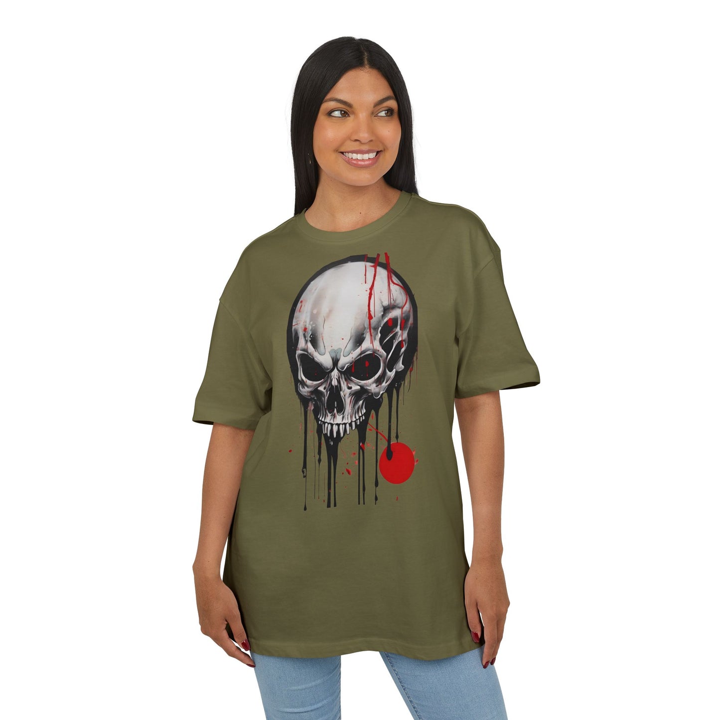 Gothic Skull Oversized Tee - Trendy Streetwear for Music Lovers, Grunge Style, Halloween Costume, Alternative Fashion, Graphic Tee
