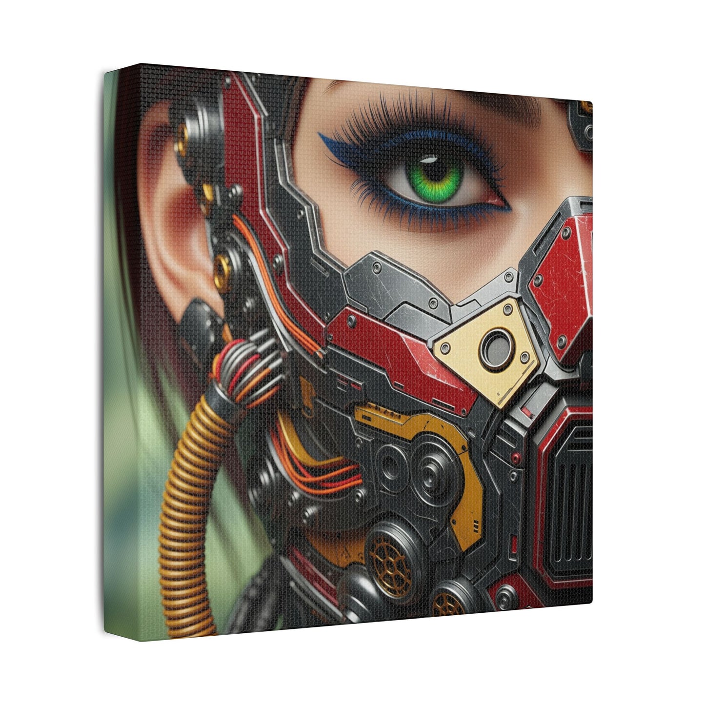 Stretched Canvas Art Print, Futuristic Wall Decor, Cyberpunk Artwork, Modern Home Decor, Unique Gift for Tech Lovers