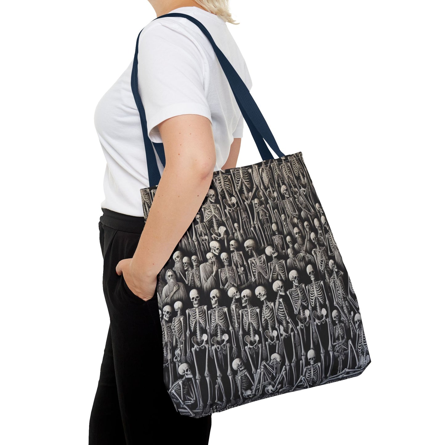 Gothic Skeleton Tote Bag | Spooky Shopping Bag | Halloween Accessory | Unique Gift for Dark Aesthetic Lovers