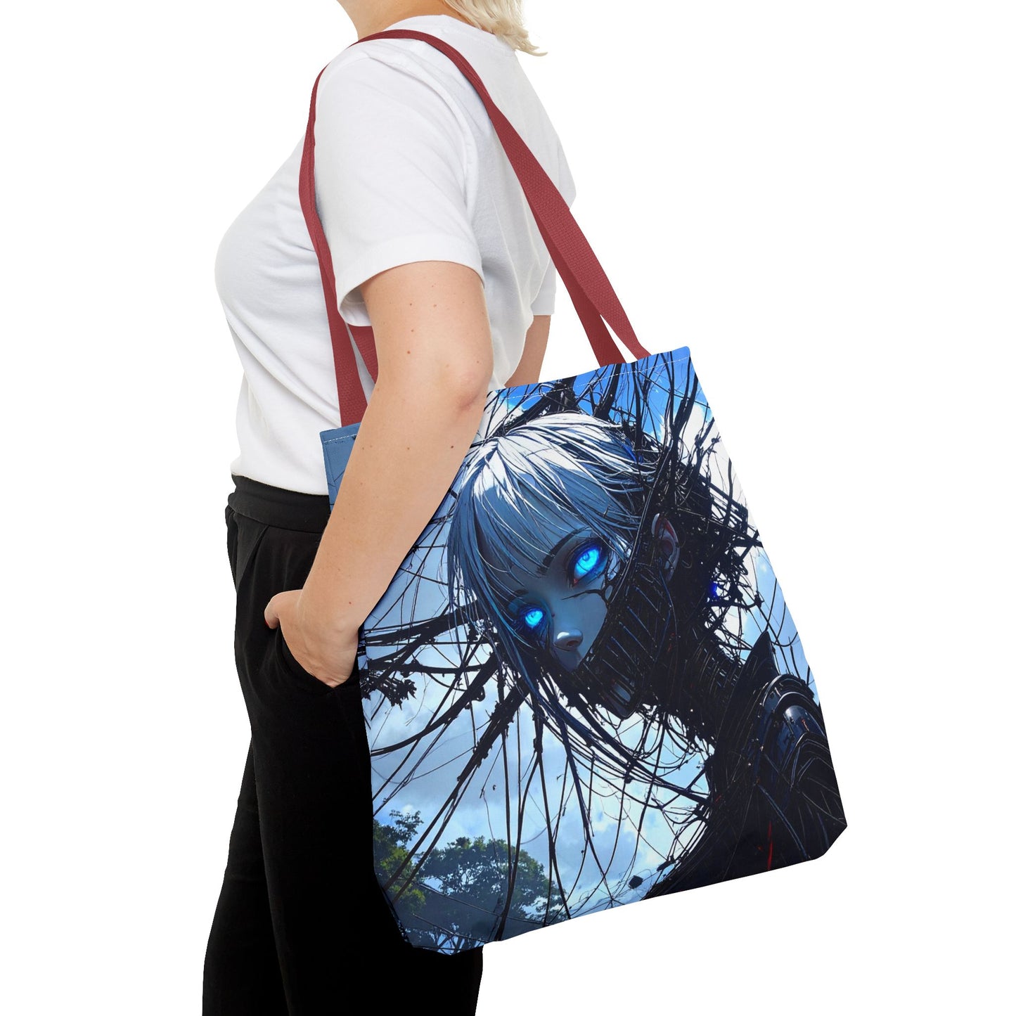 Futuristic Anime Tote Bag, Stylish Carry-All, Art Lover Gift, Unique Graphic Design Tote, Everyday Use Bag, Perfect for Shopping