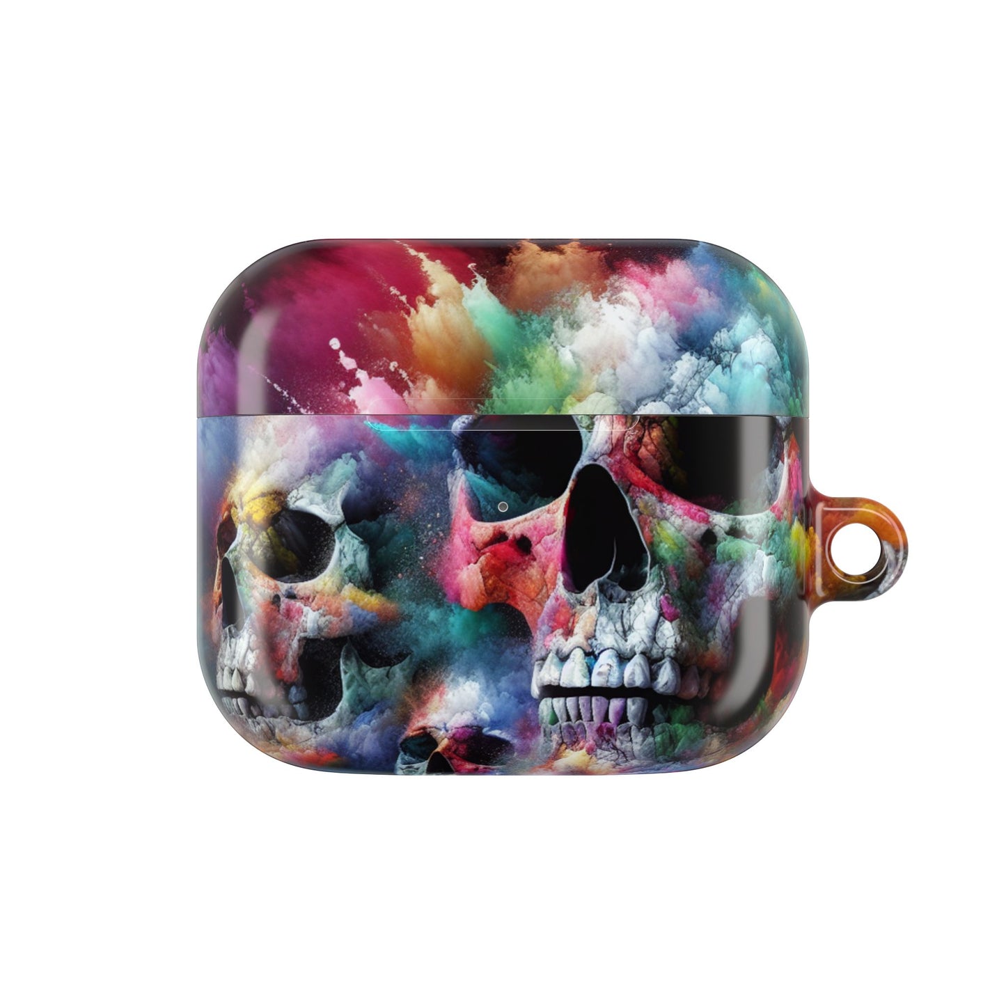 Colorful Skull AirPod Case, Unique Airpod Cover for Music Lovers, Trendy Skull Accessories, Gift for Teens, Halloween Tech Gear