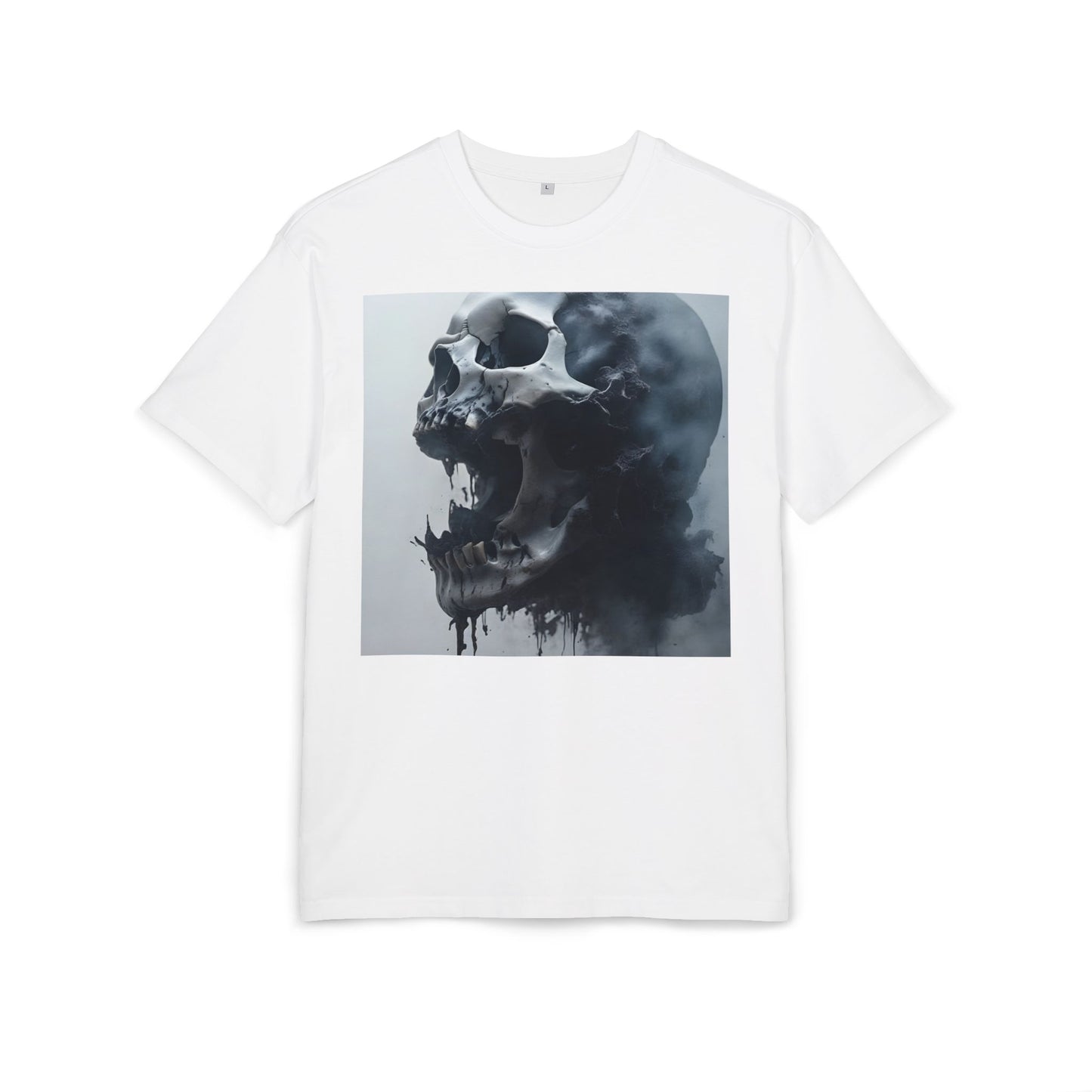 Gothic Skull Oversized Tee | Unisex, Grunge Fashion, Halloween Shirt, Dark Aesthetic, Casual Wear