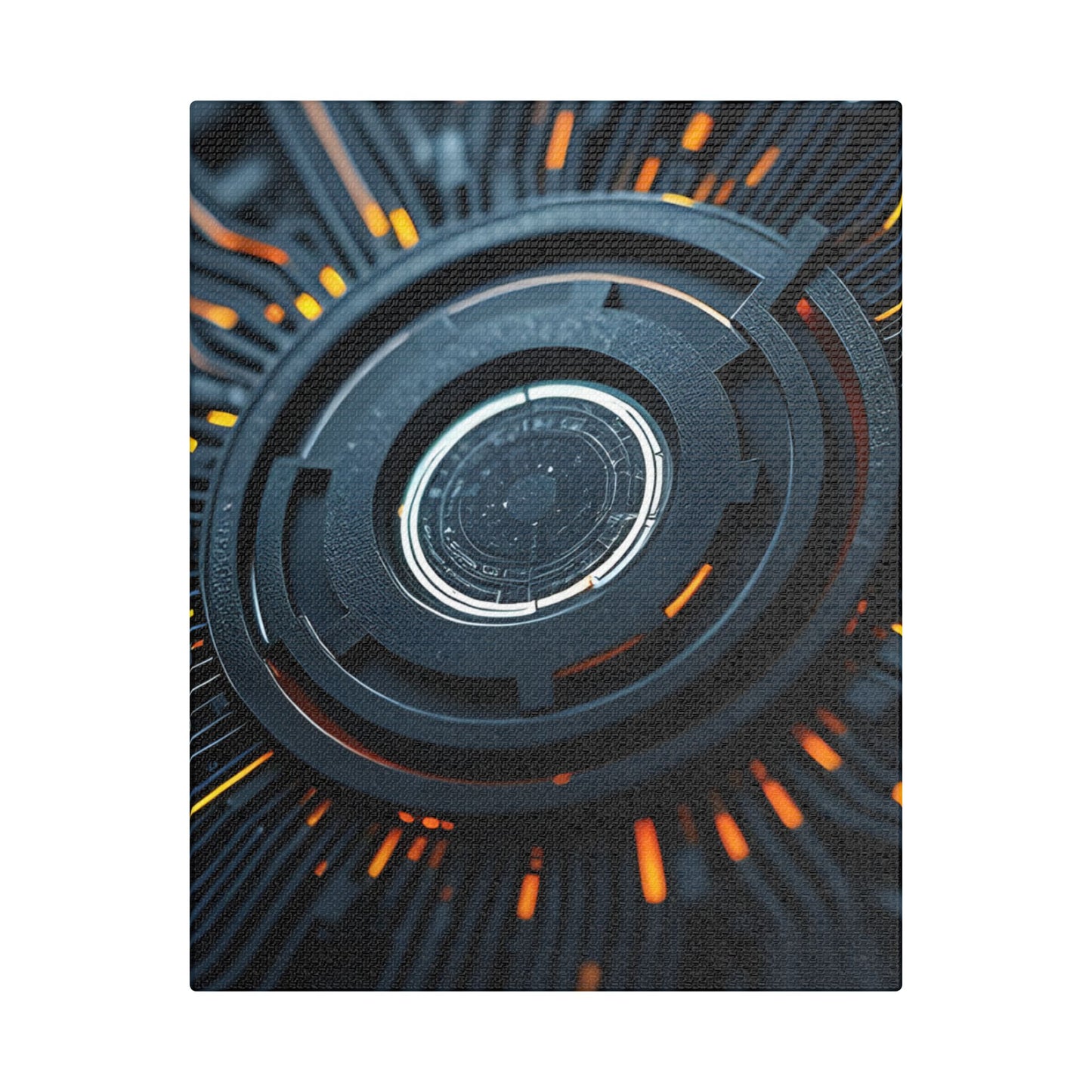 Futuristic Satin Canvas Wall Art, Modern Home Decor, Tech-Inspired Art Print, Unique Gift Idea, Abstract Wall Decoration, Cyberpunk Art