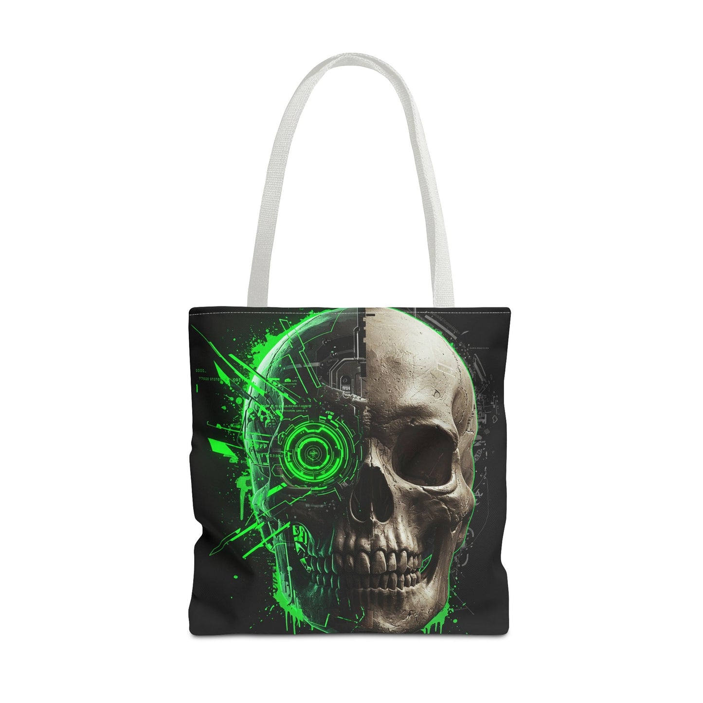 Edgy Skull Print Tote Bag | Perfect for Gamers, Halloween, and Festivals | Stylish Reusable Bag, Fashion Tote, Unique Gift