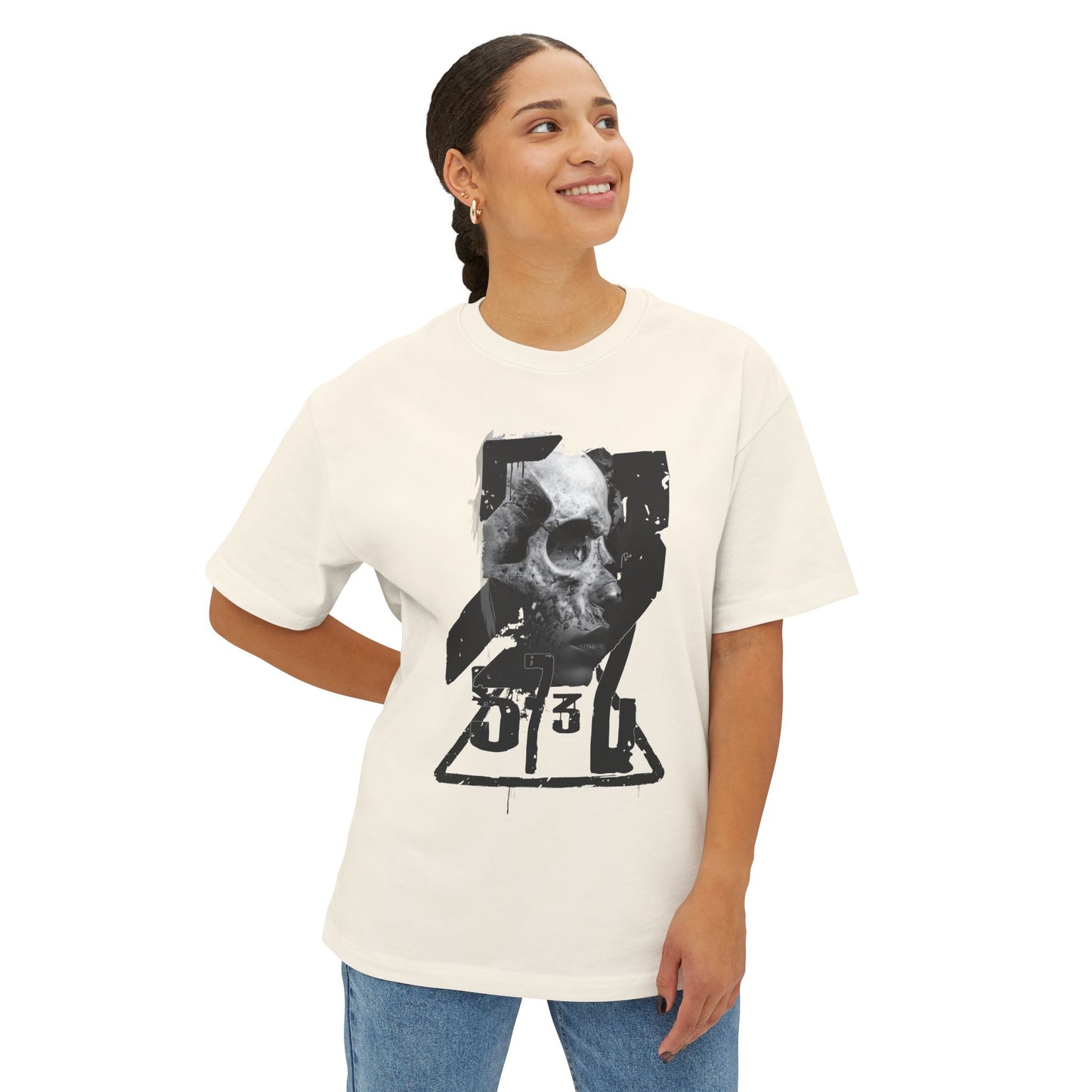 Edgy Graphic Tee, Unisex Oversized Boxy Tee, Goth Fashion Shirt, Casual Streetwear Top, Grunge Style Tee, Perfect Gift for Halloween