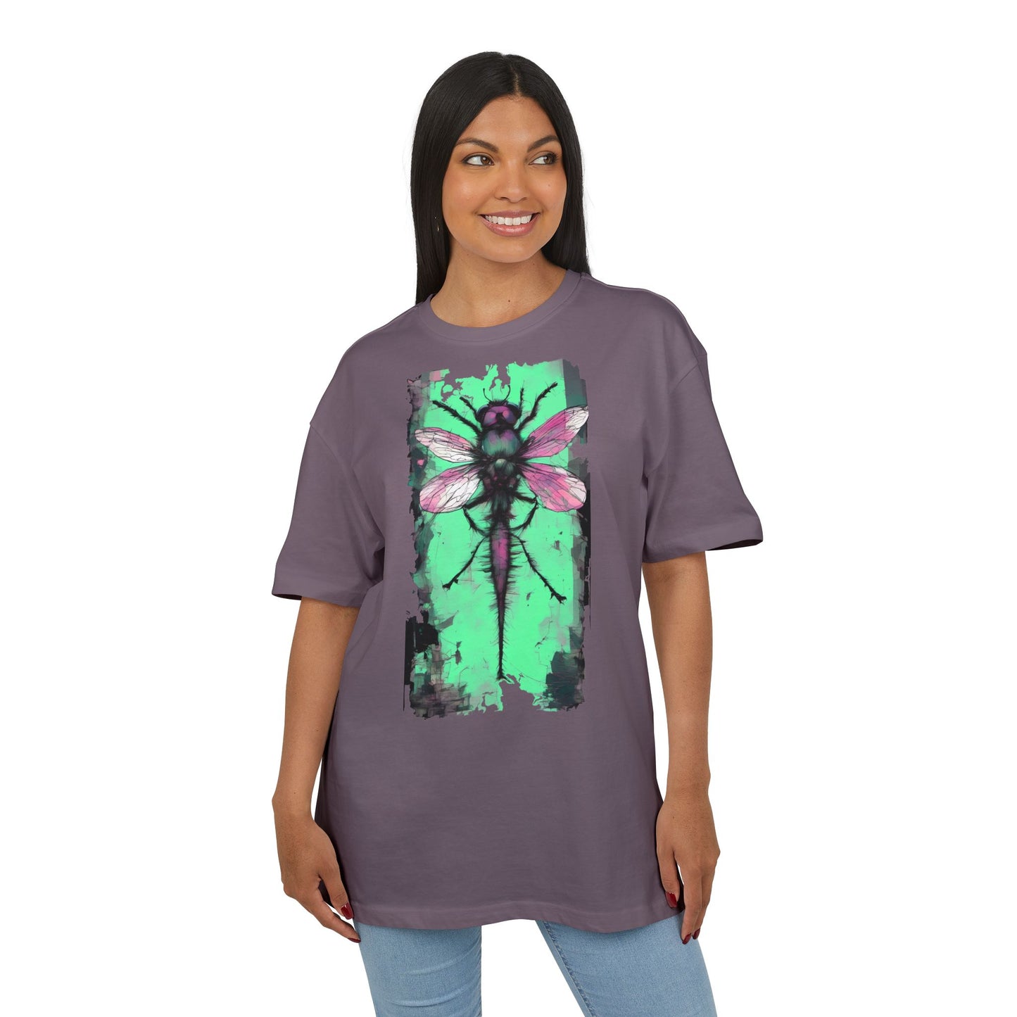 Botanical Dragonfly Tee - Nature-Inspired Unisex Oversized Shirt, Boho Style, Eco-Friendly Gift, Relaxed Summer Top, Unique Graphic Tee