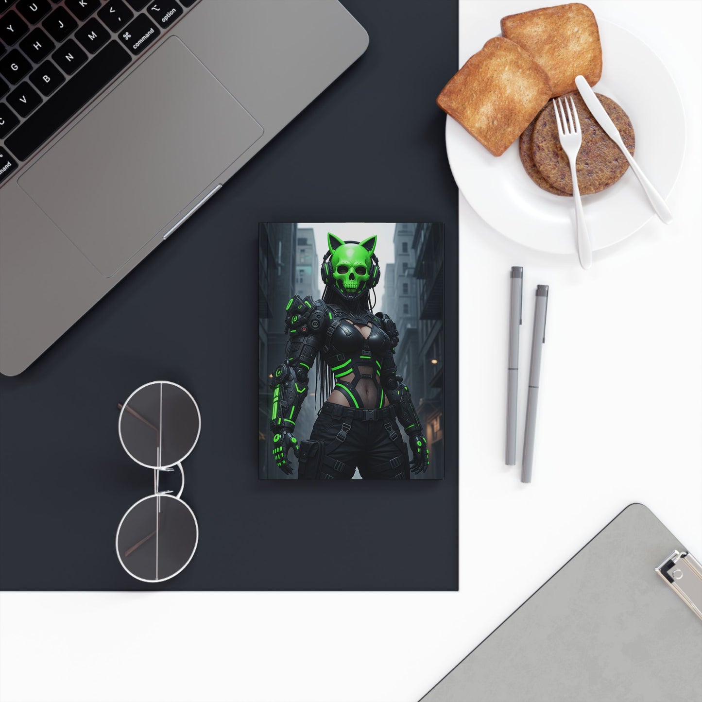 Cyberpunk Hard Backed Journal | Stylish Notebook for Creatives, Gift for Students, Writing Journal, Unique Art Diary, Personal Organizer