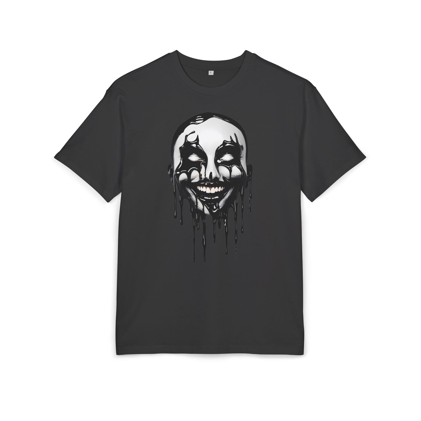Gothic Graffiti Oversized Tee - Trendy Streetwear, Unisex Fashion Shirt, Edgy Graphic Tee, Perfect for Halloween, Casual Wear