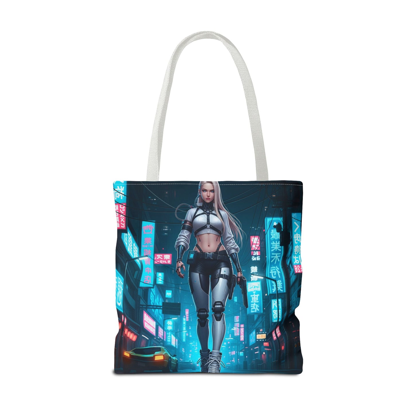 Futuristic Cyberpunk Tote Bag | Stylish Grocery Shopper, Fashion Accessory, Gift for Tech Lovers, Eco-Friendly Tote