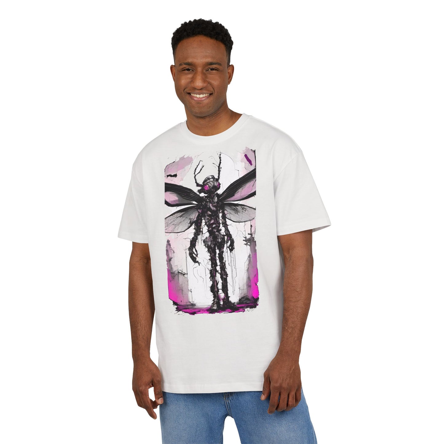 Edgy Artistic Oversize Tee, Graphic Tee, Unisex Shirt, Casual Wear, Statement Piece, Gift for Art Lovers