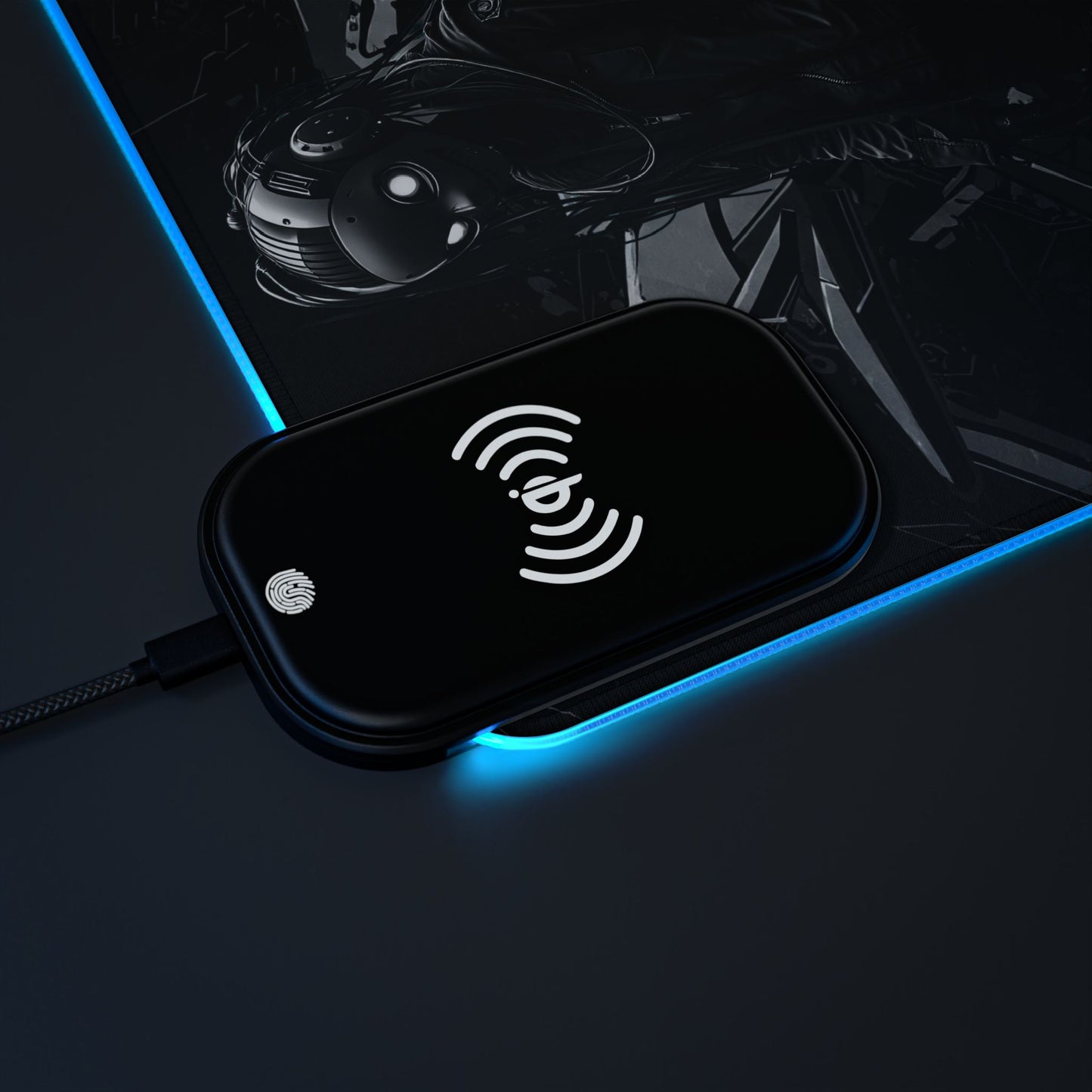 LED Gaming Mouse Pad with Wireless Charging - Cyberpunk Design, Perfect for Gamers
