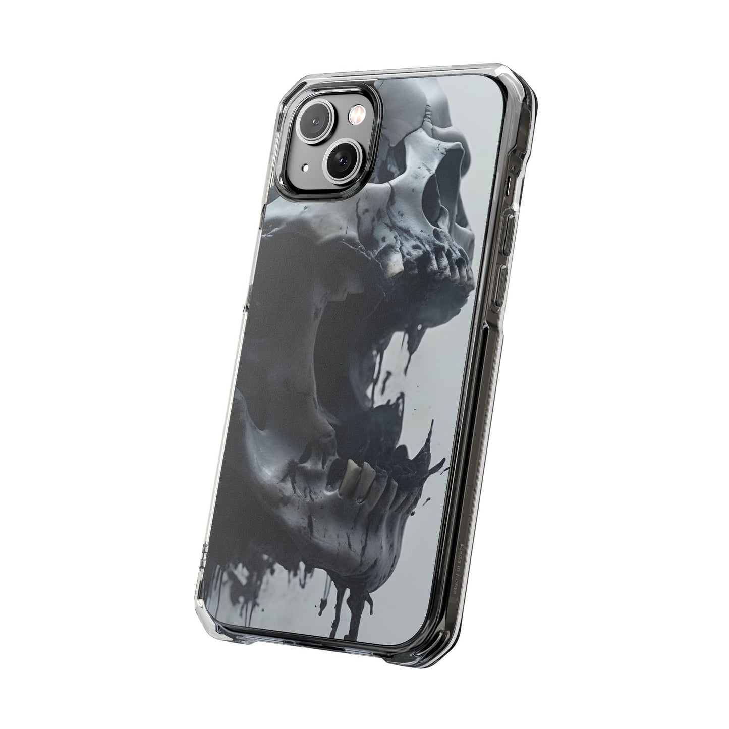 Unique Skull Design Magnetic Clear Impact Cases, Skull Phone Cases, Gothic Accessories, Halloween Gifts, Edgy Mobile Covers