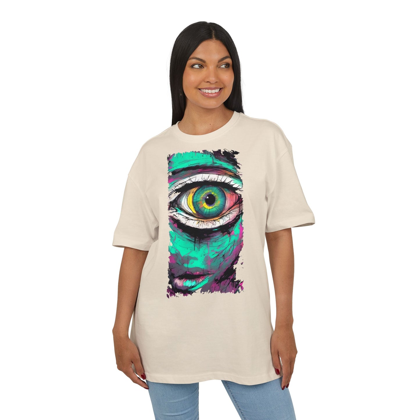 Stylish Eye Graphic Tee, Unisex Oversized T-Shirt, Casual Wear, Street Style, Gift for Art Lovers, Funky Apparel