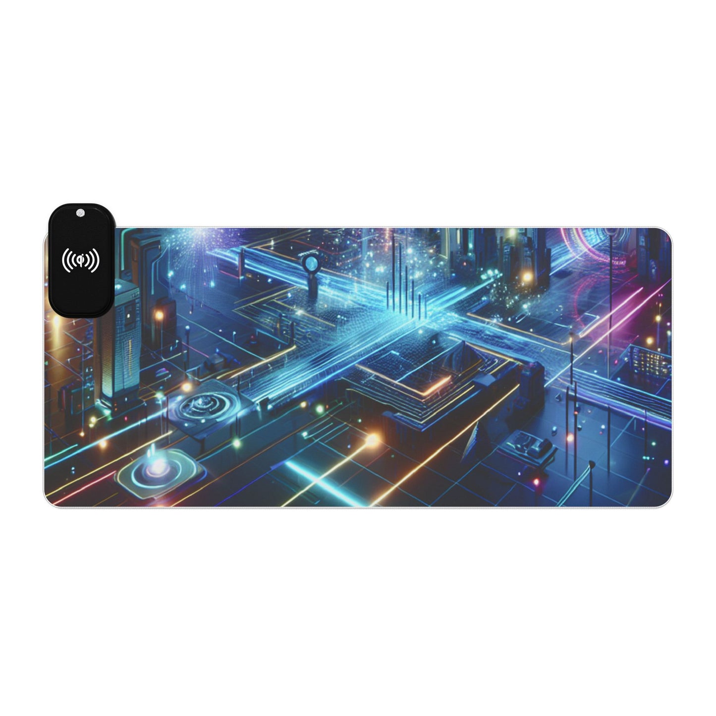 Illuminated Wireless Charging Gaming Mouse Pad, LED Pad for Gamers, Desk Accessories, Gift for Tech Lovers, Gaming Setup Decor