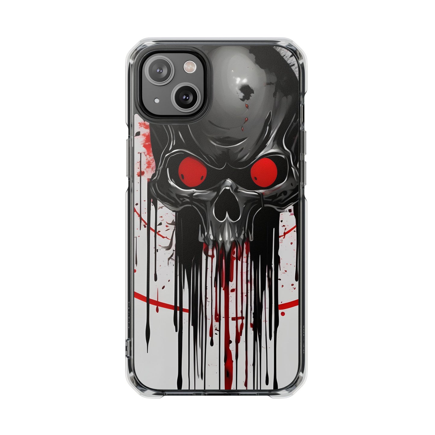 Edgy Skull Design Phone Case, Unique Protective Case, Magnetic Impact Case, Halloween Gift, Skull Lover Accessory