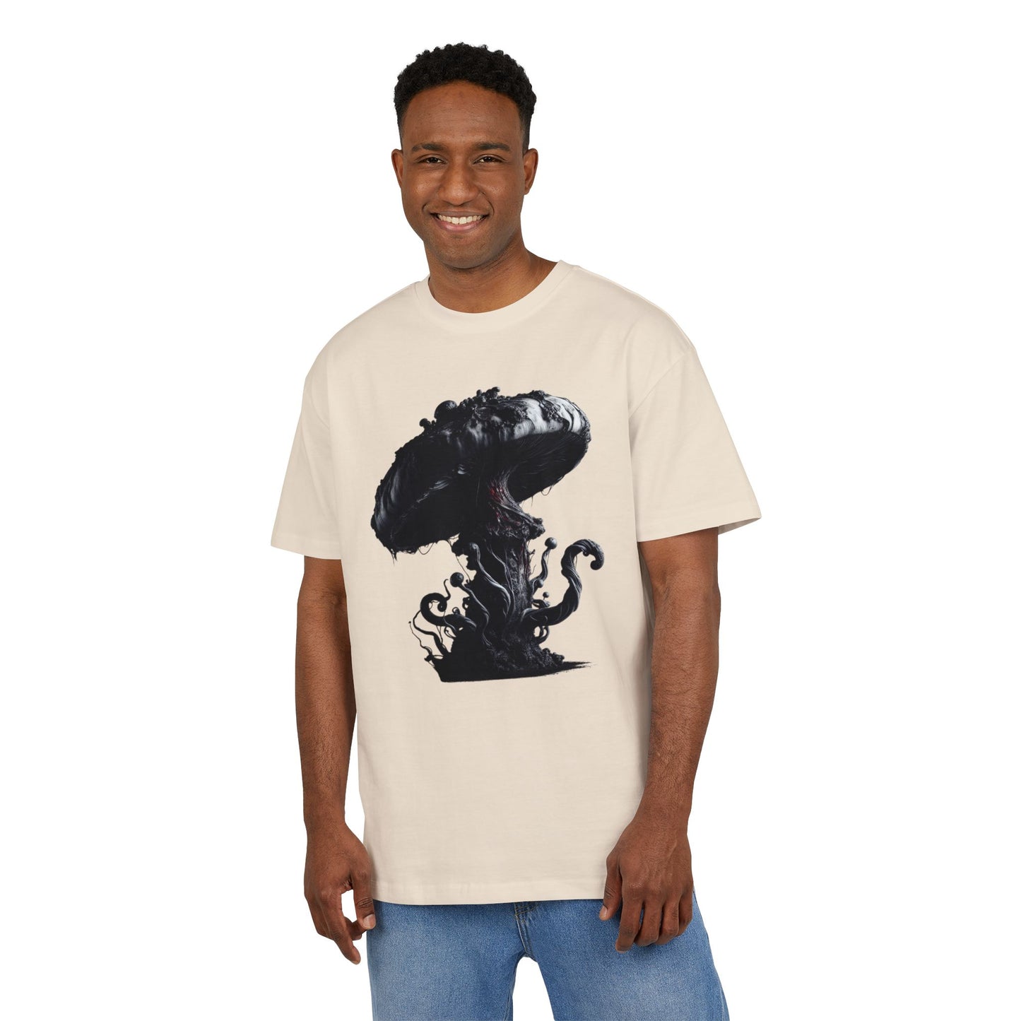 Vintage Mushroom Graphic Unisex Heavy Oversize Tee
