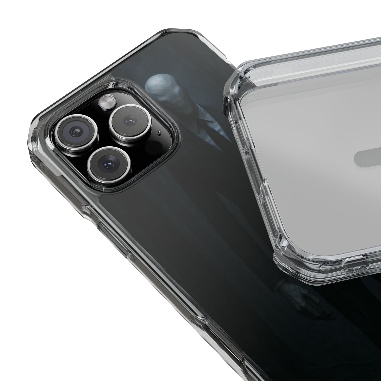 Sleek Phone Case with Minimalist Horror Design of Slenderman, Slim Protective Case, Unique Gift for Horror Lovers, Clear Impact-Resistant Case