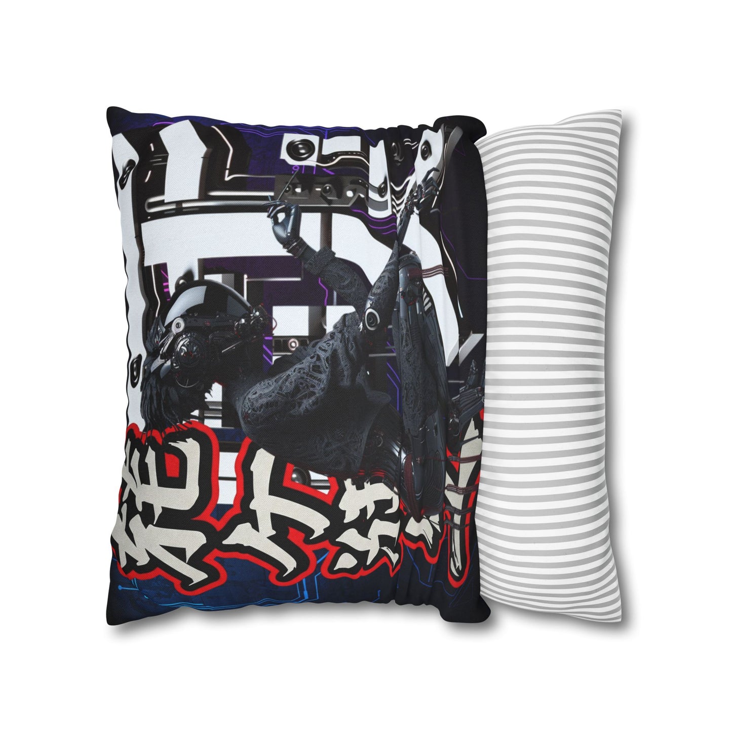 Futuristic Robot Art Square Pillowcase - Unique Home Decor for Tech Lovers