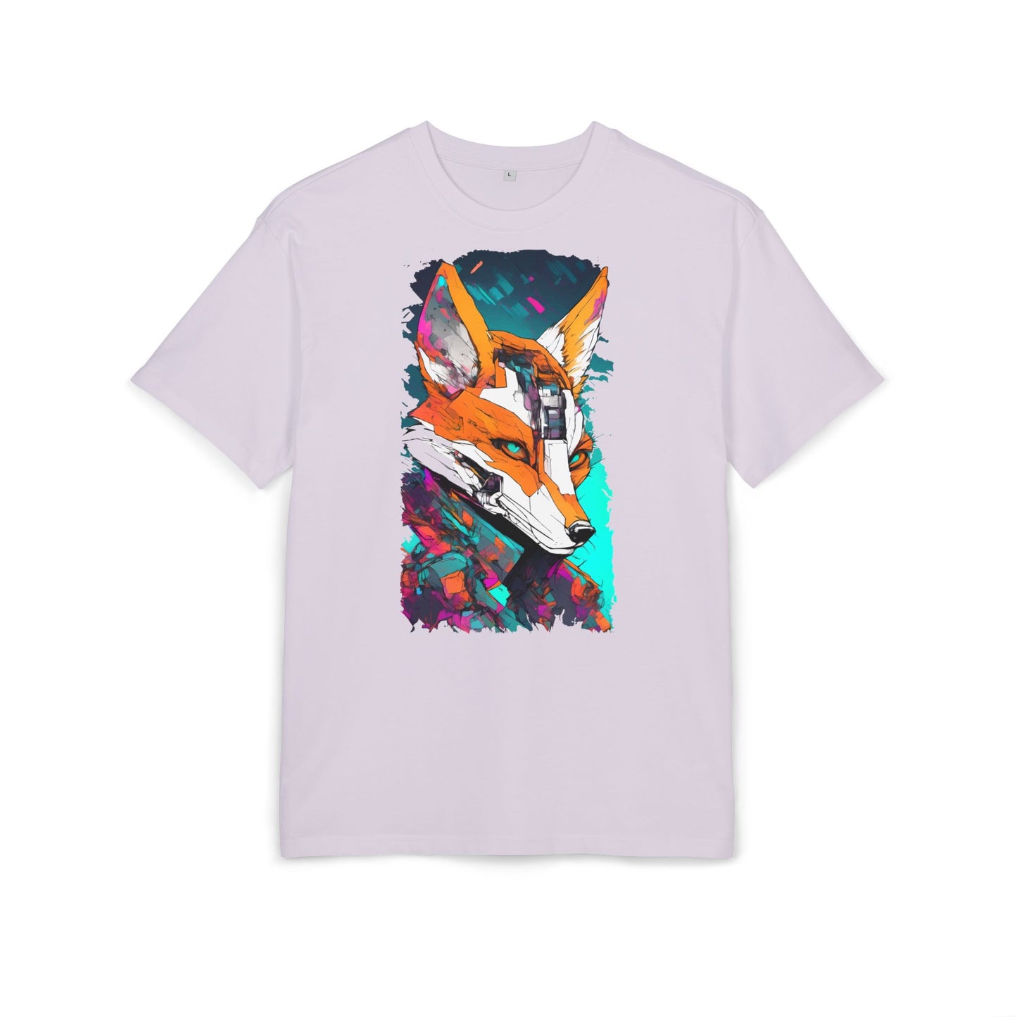 Futuristic Fox Design Unisex Oversize Tee, Graphic Tee, Cool T-Shirt, Unique Gift, Casual Wear