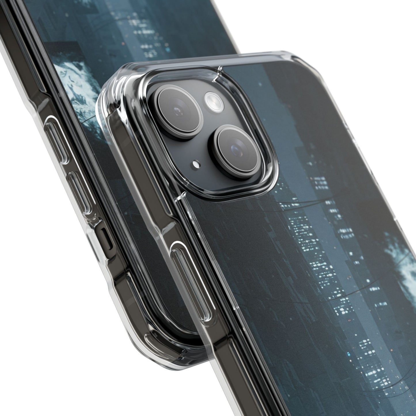 Magnetic Clear Impact Cases for Phones | Urban Nightscape Design | Unique Phone Accessories, Gift for Tech Lovers, Protective Cases
