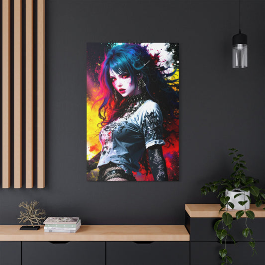 Vibrant Art Canvas Print, Gothic Wall Decor, Colorful Artwork for Home, Unique Gift for Art Lovers, Statement Piece for Any Room