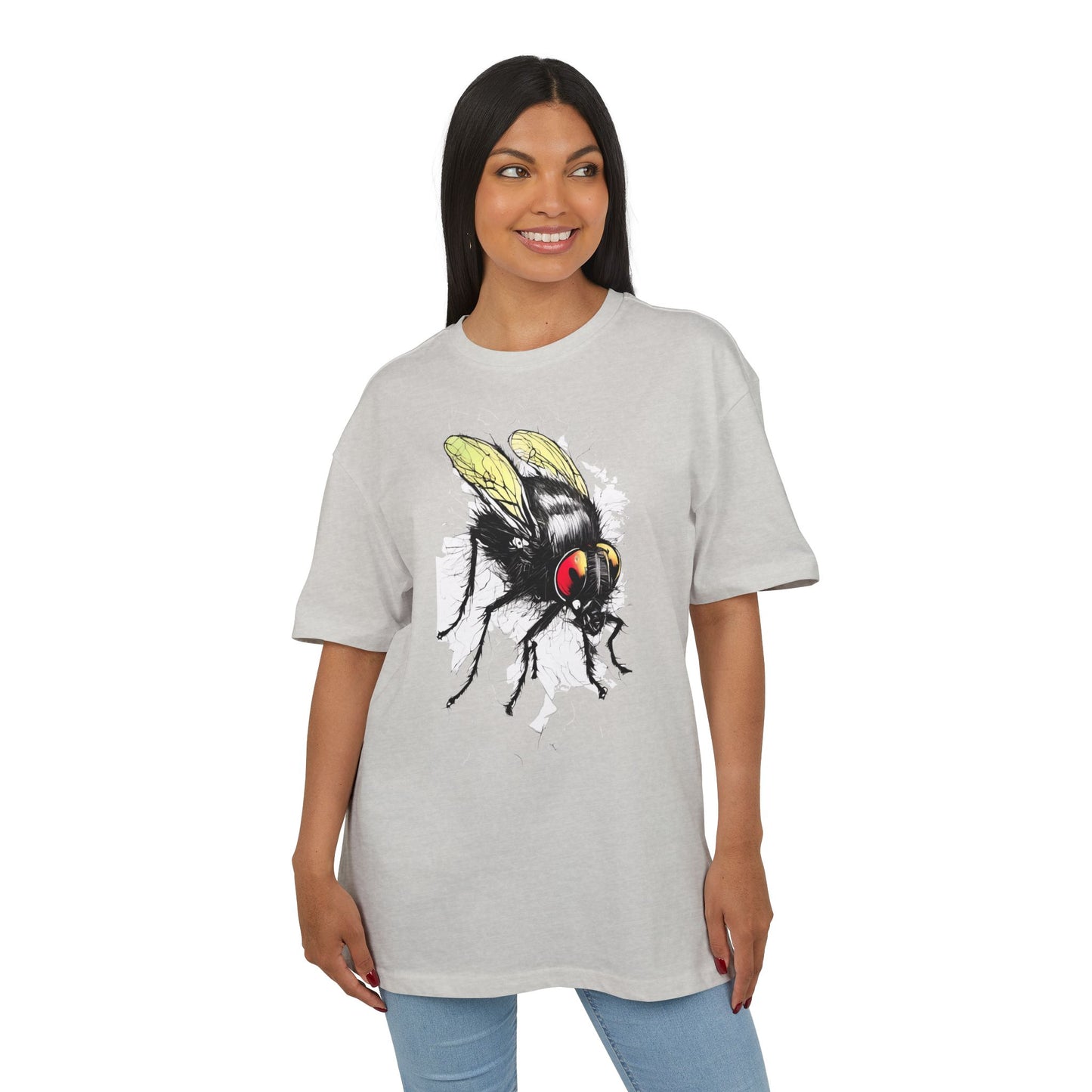 Bee-Inspired Unisex Heavy Oversize Tee, Casual Wear, Graphic T-Shirt, Gift for Nature Lovers, Summer Style, Eco-Friendly Fashion