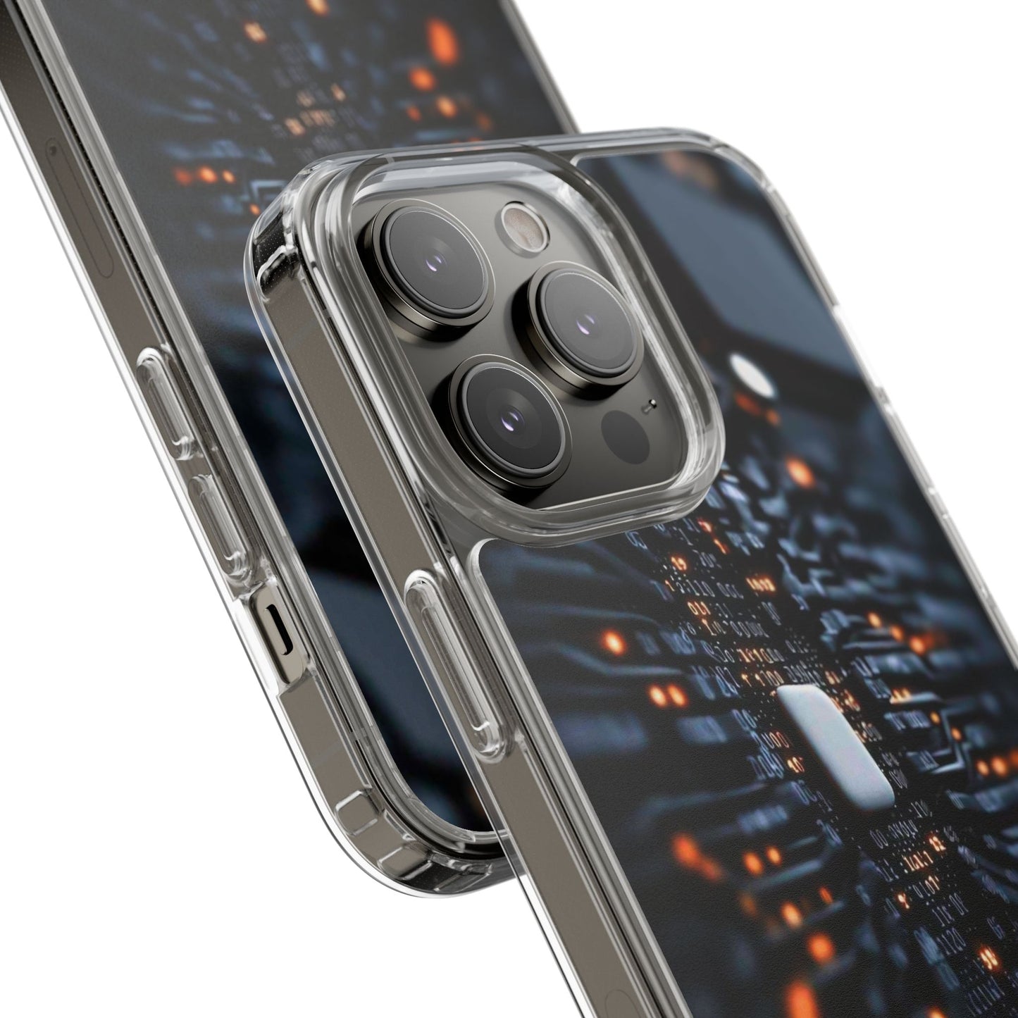 Clear Phone Case with Cyber Print