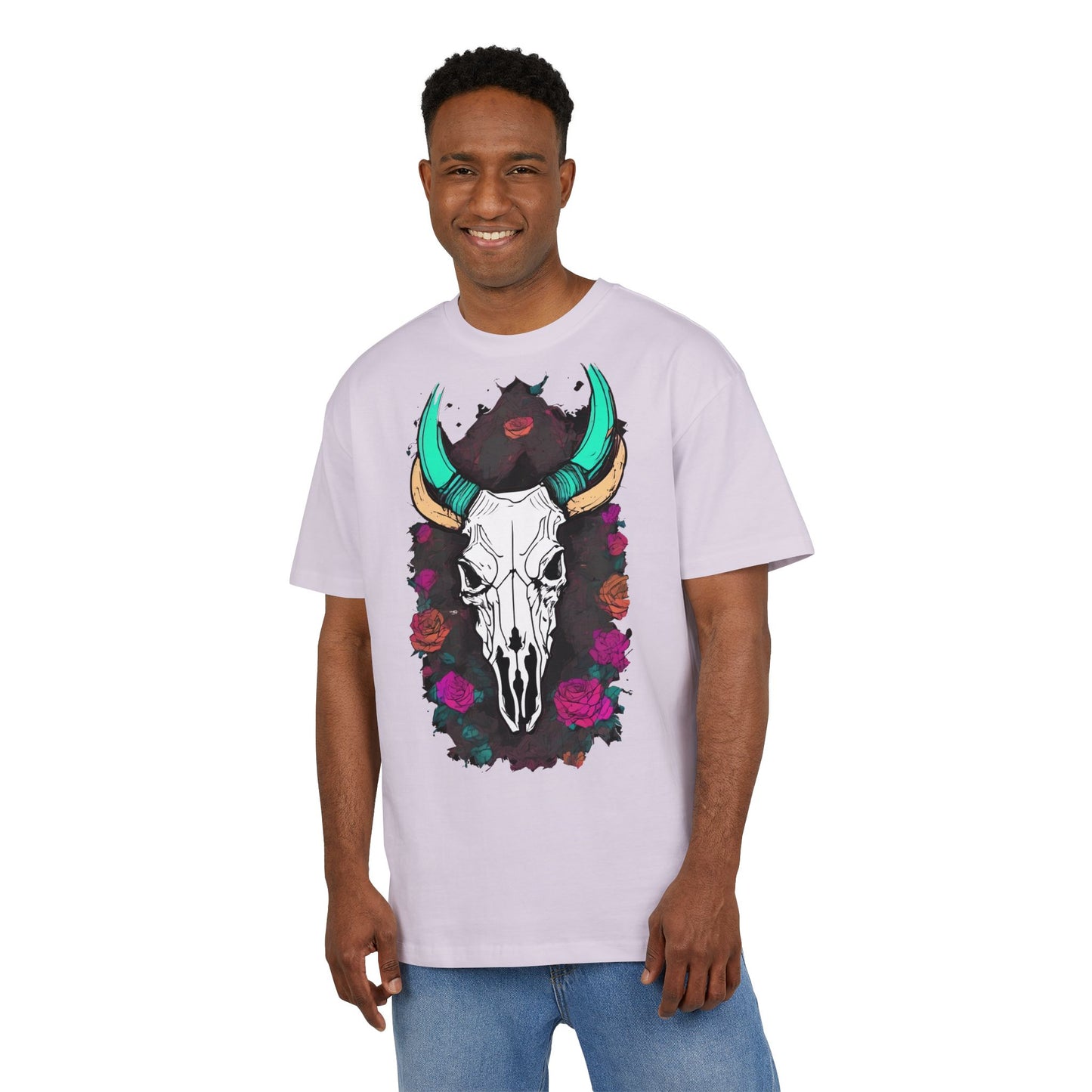 Bohemian Skull Graphic Tee, Unisex Heavy Oversize Tee, Cool Graphic T-Shirt, Festival Fashion, Casual Wear, Unique Gift Idea