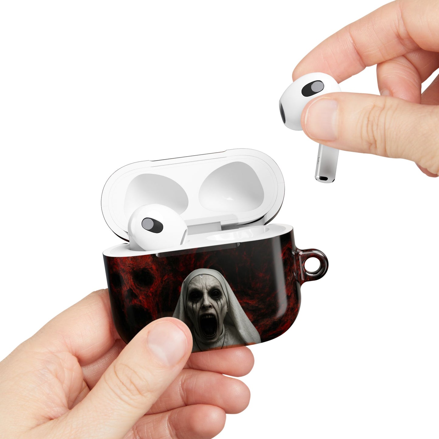 Horror-Themed AirPod Case, Spooky Earbud Cover, Unique Gift for Halloween, Gothic Design, Perfect for Music Lovers