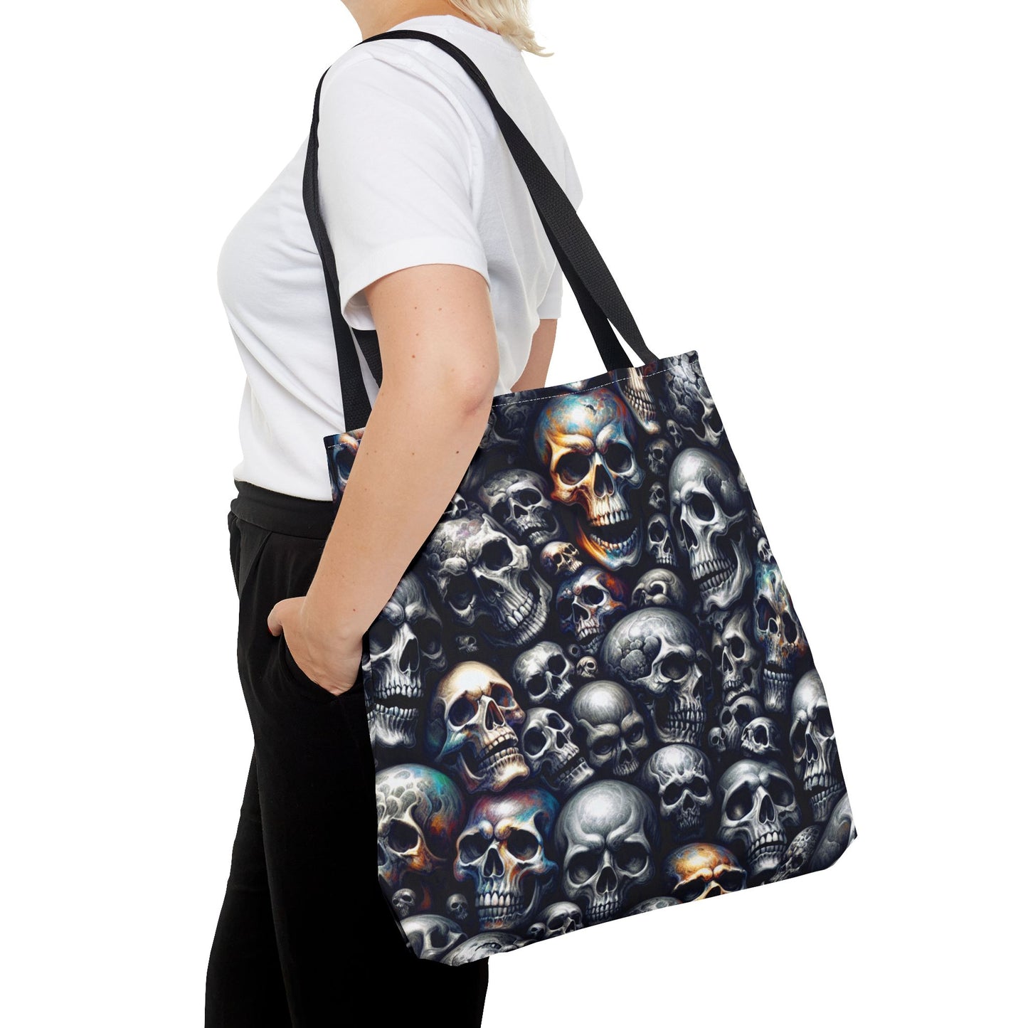 Gothic Skull Tote Bag | Gift for Halloween, Alternative Fashion, Edgy Eco-Friendly Bag, Casual Everyday Use