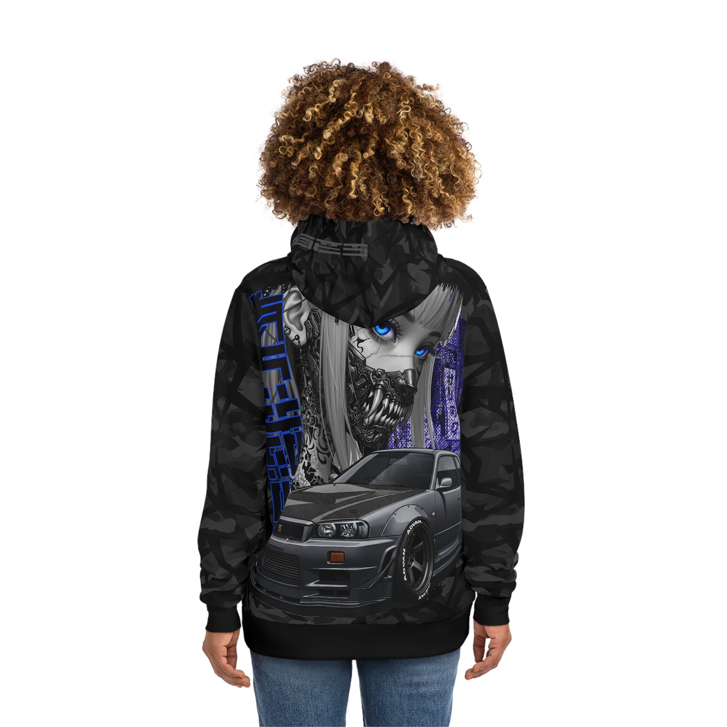 Edgy Urban Graphic Hoodie, Unisex Streetwear, Gift for Car Lovers, Festival Wear, Trendy Layering Piece