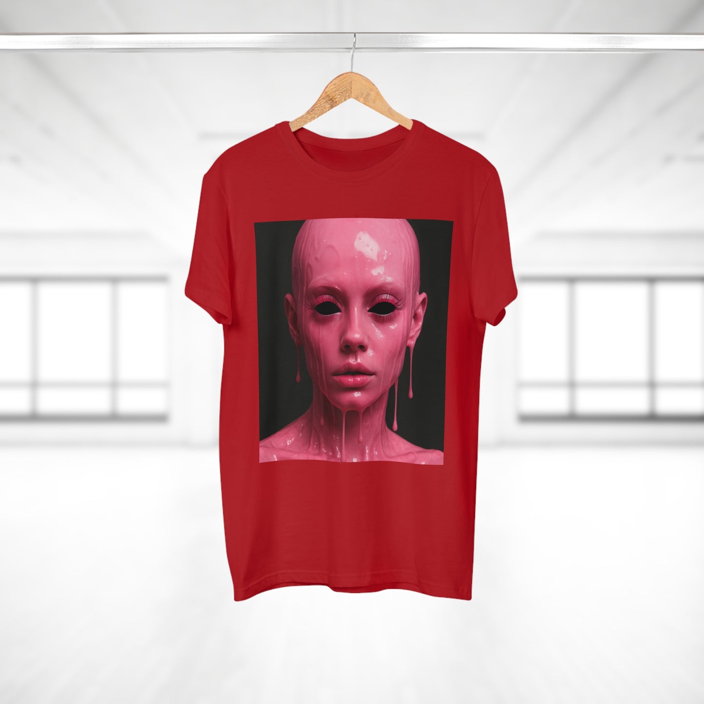 Artistic Pink Melting Face T-Shirt - Trendy Graphic Tee, Unique Gift, Statement Apparel, Festival Wear, Occasional Fashion, Street Style