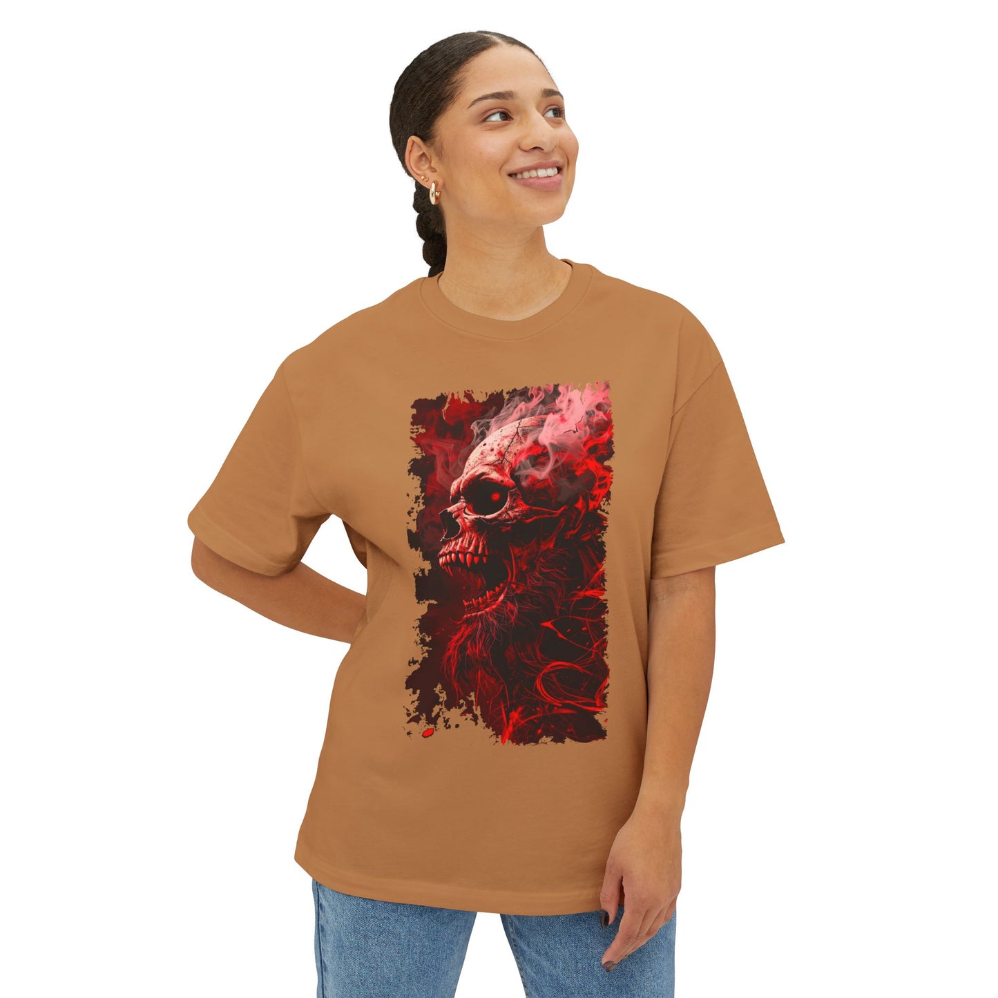 Gothic Skull Graphic Tee, Unisex Oversized T-Shirt, Edgy Streetwear, Halloween Apparel, Alternative Fashion, Gift for Goth Friends