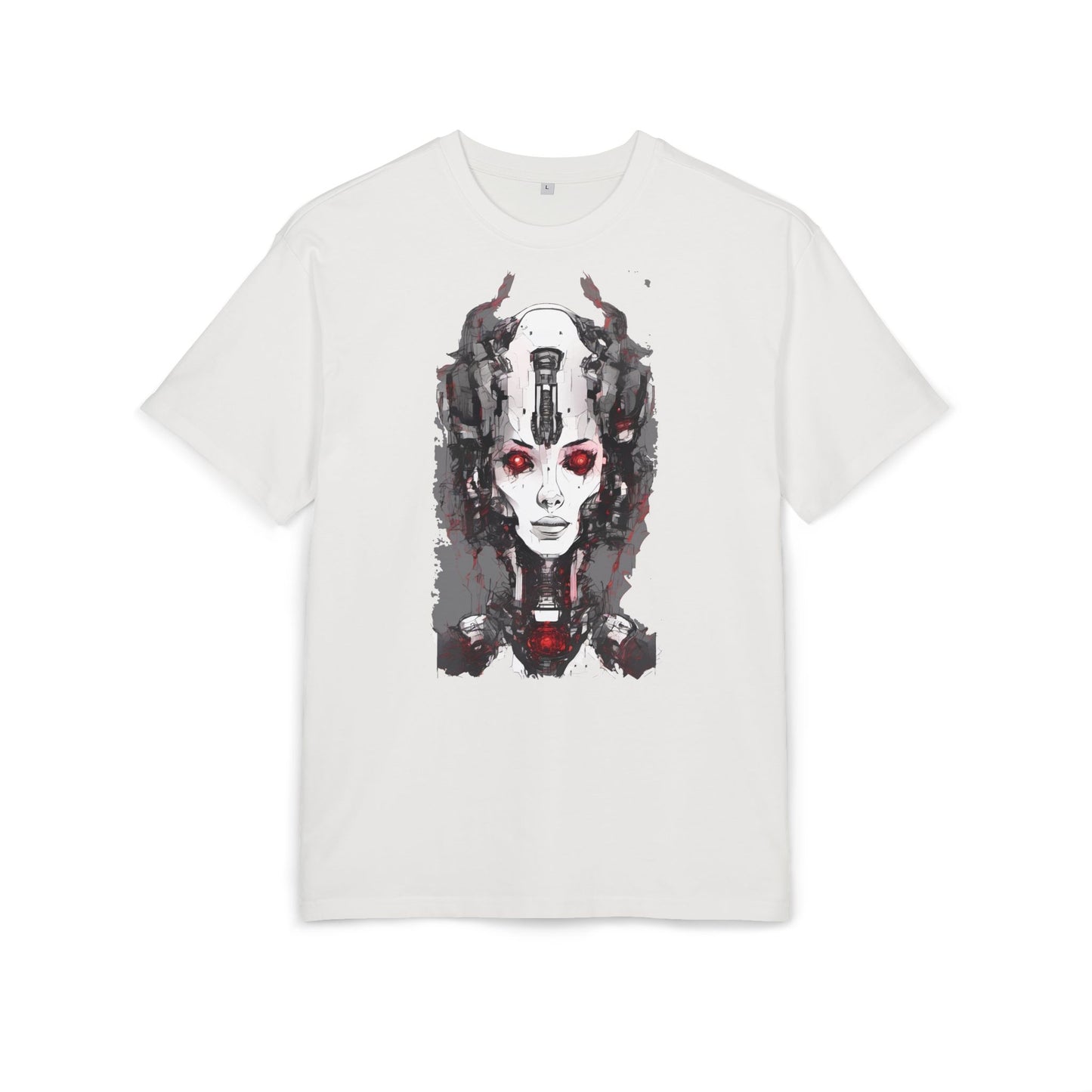 Futuristic Graphic Tee, Unique Oversized T-Shirt, Stylish Casual Wear, Perfect Gift for Art Lovers, Bold Design for Teens