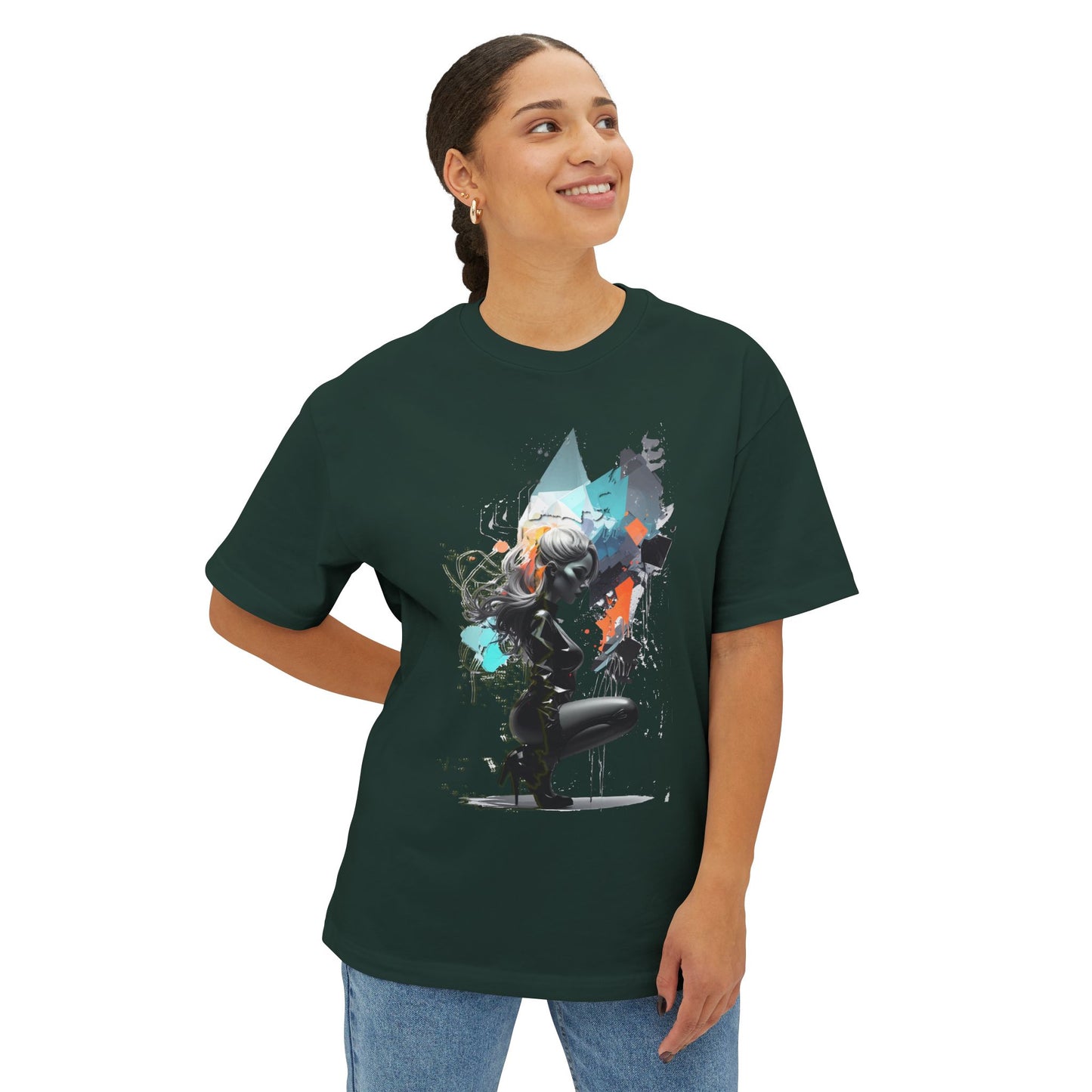 Artistic Unisex Oversized Boxy Tee - Trendy Graphic T-Shirt, Casual Wear, Gift for Art Lovers, Summer Outfit, Streetwear Style