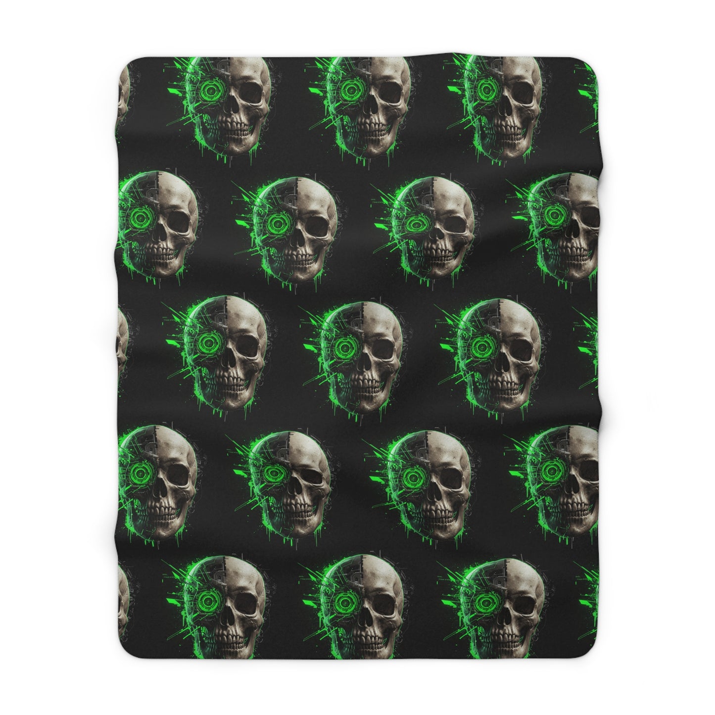 Gothic Skull Sherpa Fleece Blanket - Cozy & Edgy Home Decor