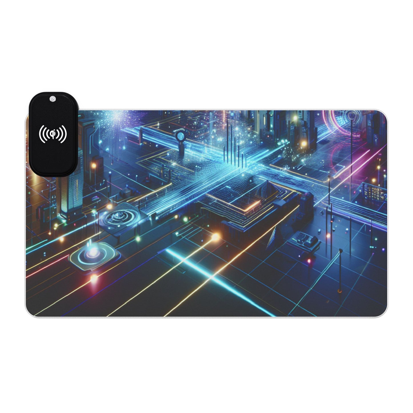 Illuminated Wireless Charging Gaming Mouse Pad, LED Pad for Gamers, Desk Accessories, Gift for Tech Lovers, Gaming Setup Decor