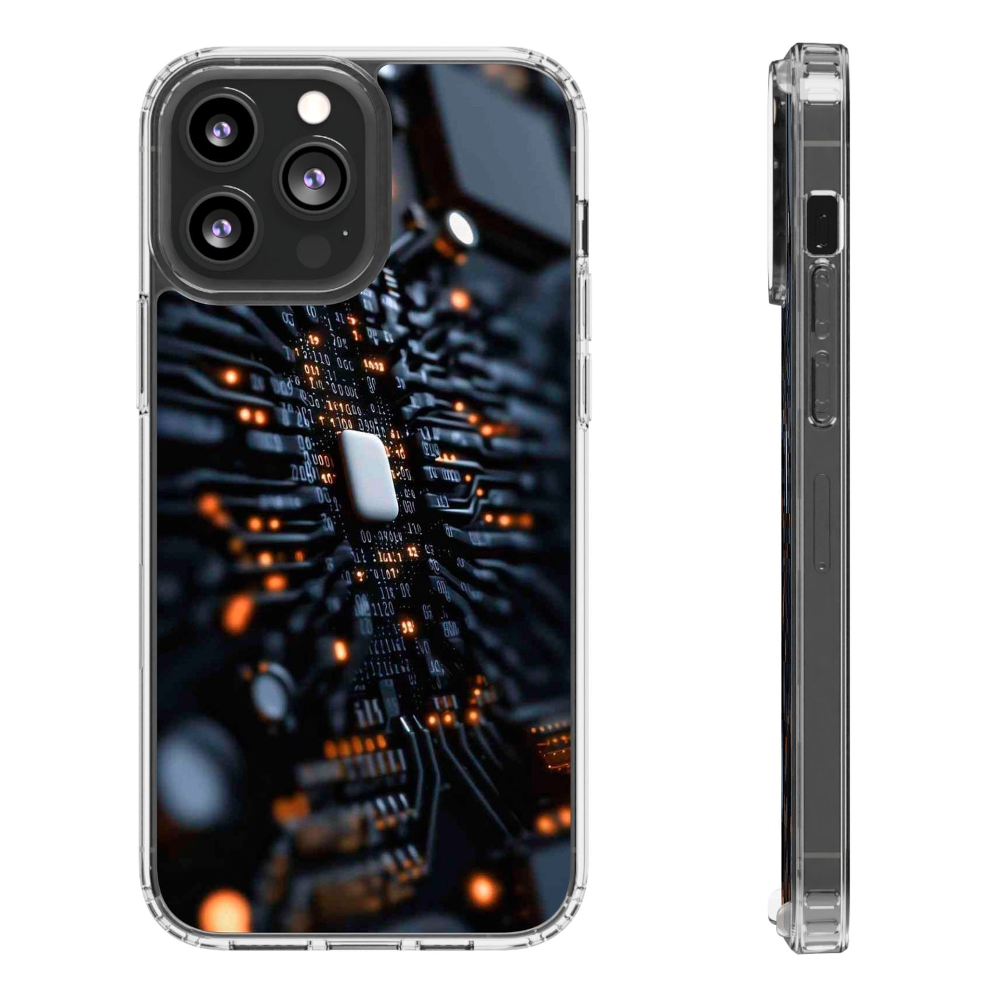 Clear Phone Case with Cyber Print