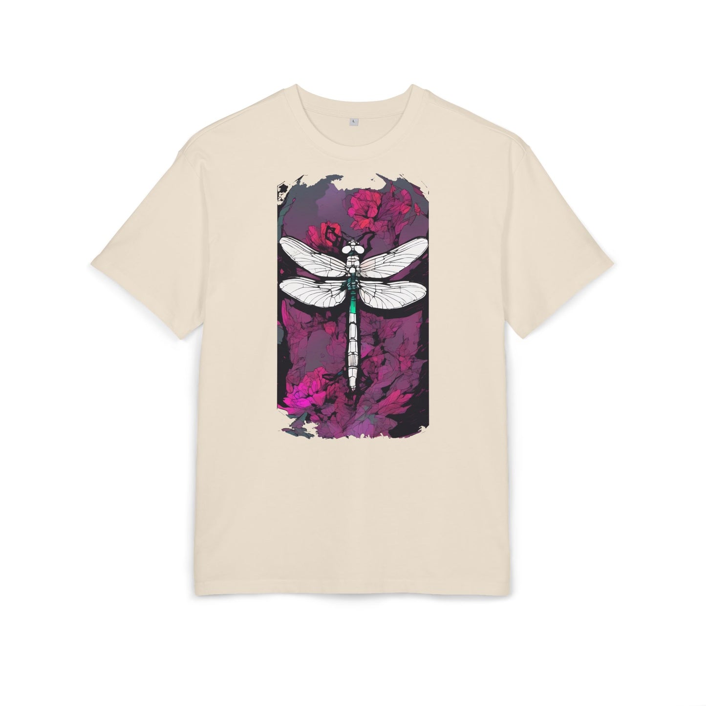 Dragonfly Art Unisex Heavy Oversize Tee, Nature Lover Shirt, Gift for Her, Artistic Tee, Summer Fashion, Relaxed Fit Clothing
