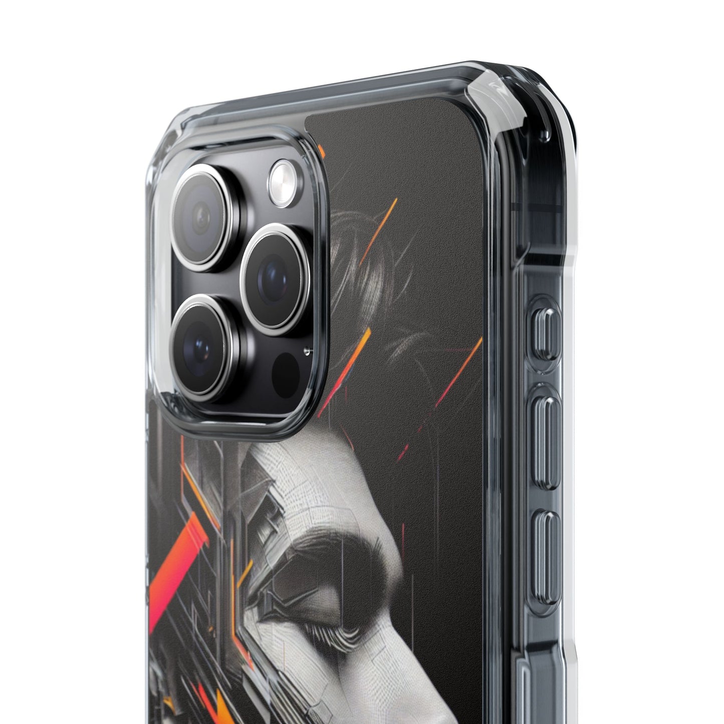 Magnetic Clear Impact Cases with Abstract Graphic, Stylish Phone Protection, Modern Gift for Tech Lovers, Unique Case