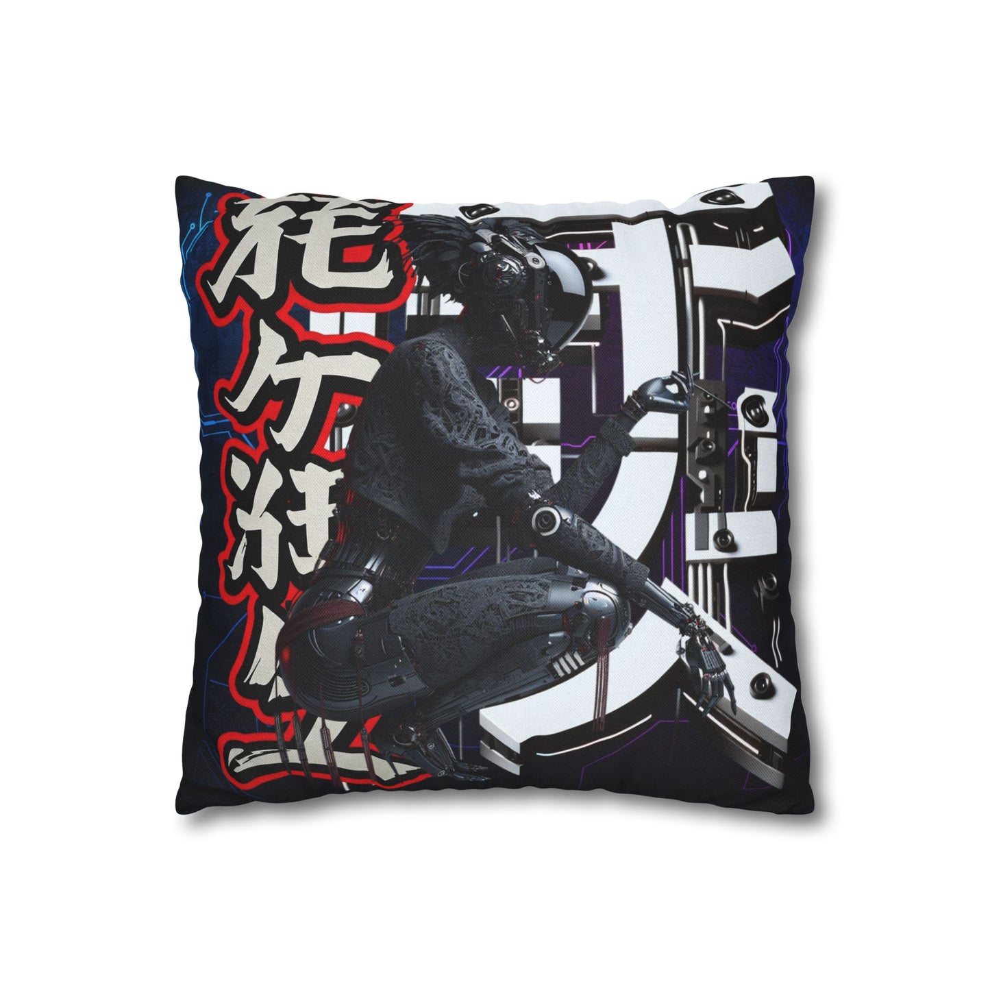 Futuristic Robot Art Square Pillowcase - Unique Home Decor for Tech Lovers