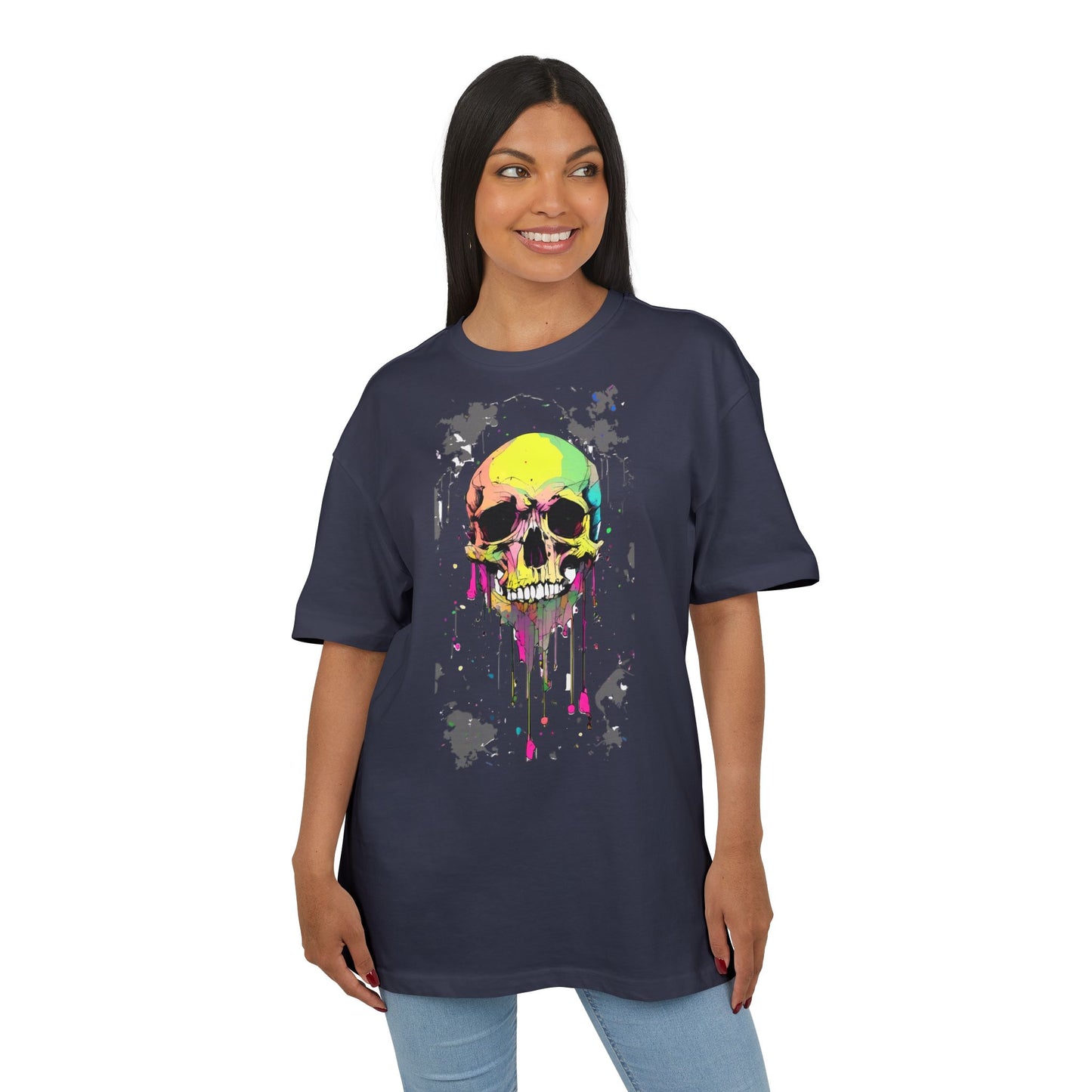 Colorful Skull Oversized Tee - Edgy Graphic Shirt for Casual Wear, Street Style, Gifts, etc.