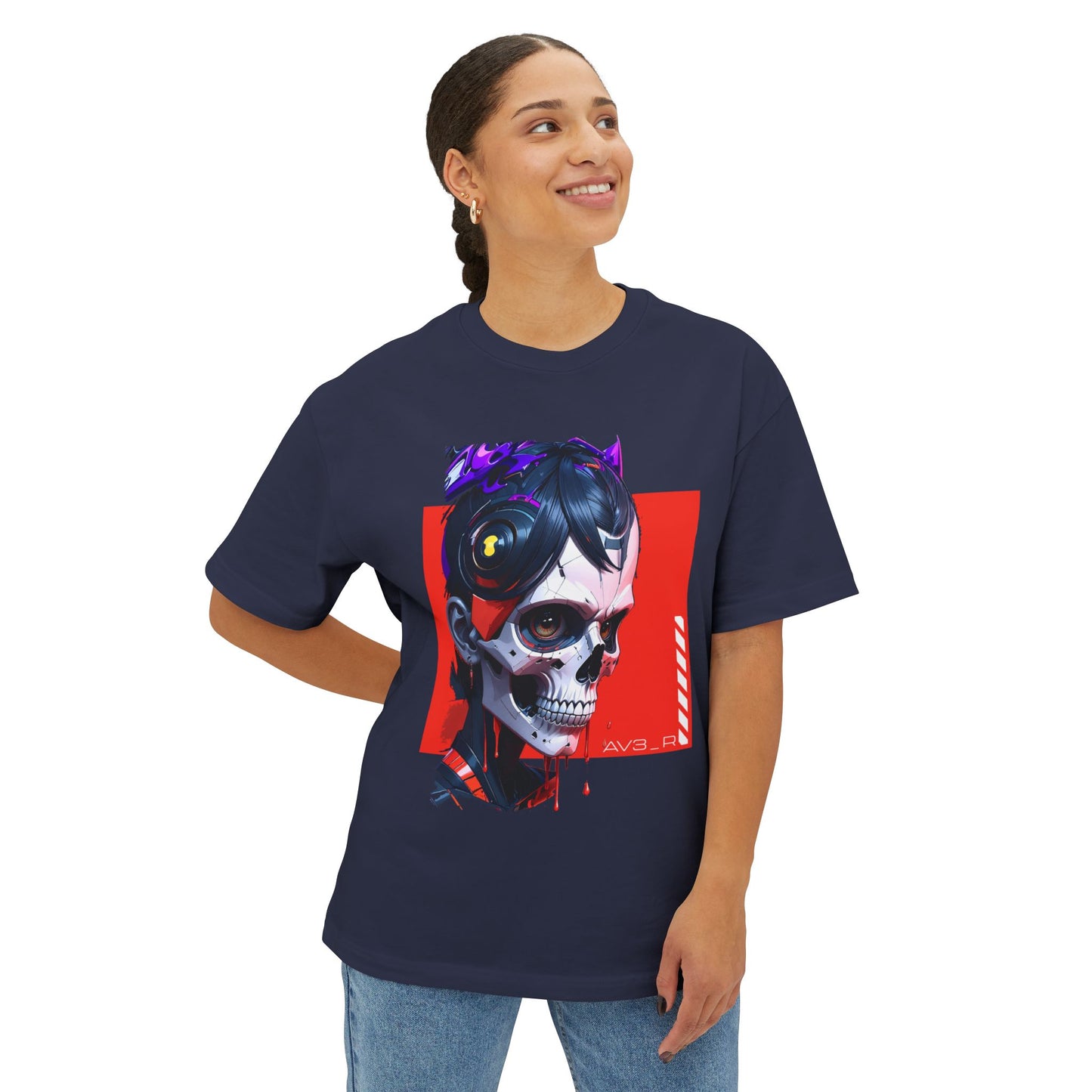 Edgy Oversized Tee with Skull Design, Streetwear Shirt for Art Lovers, Unisex Graphic Tee, Halloween Apparel, Trendy Casual Wear