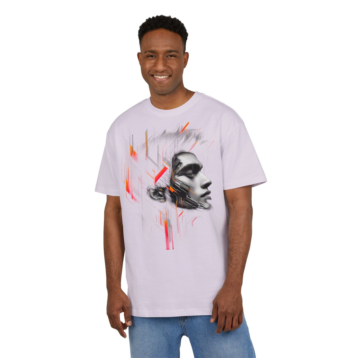 Artistic Oversize Tee - Modern Abstract Design